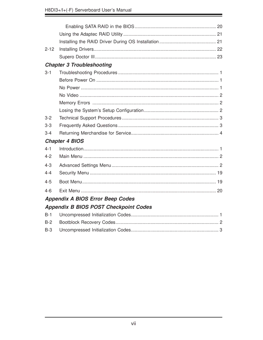 SUPER MICRO Computer H8DII+-F, H8DI3+-F user manual Bios 