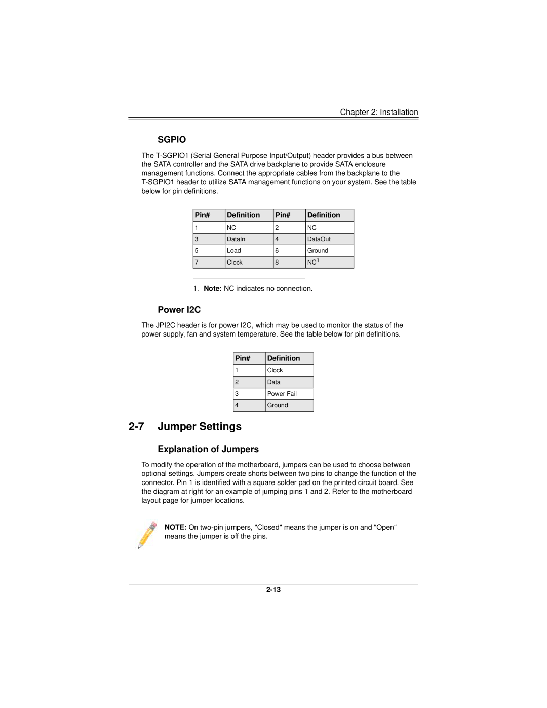 SUPER MICRO Computer H8DMT user manual Jumper Settings, Power I2C, Explanation of Jumpers 