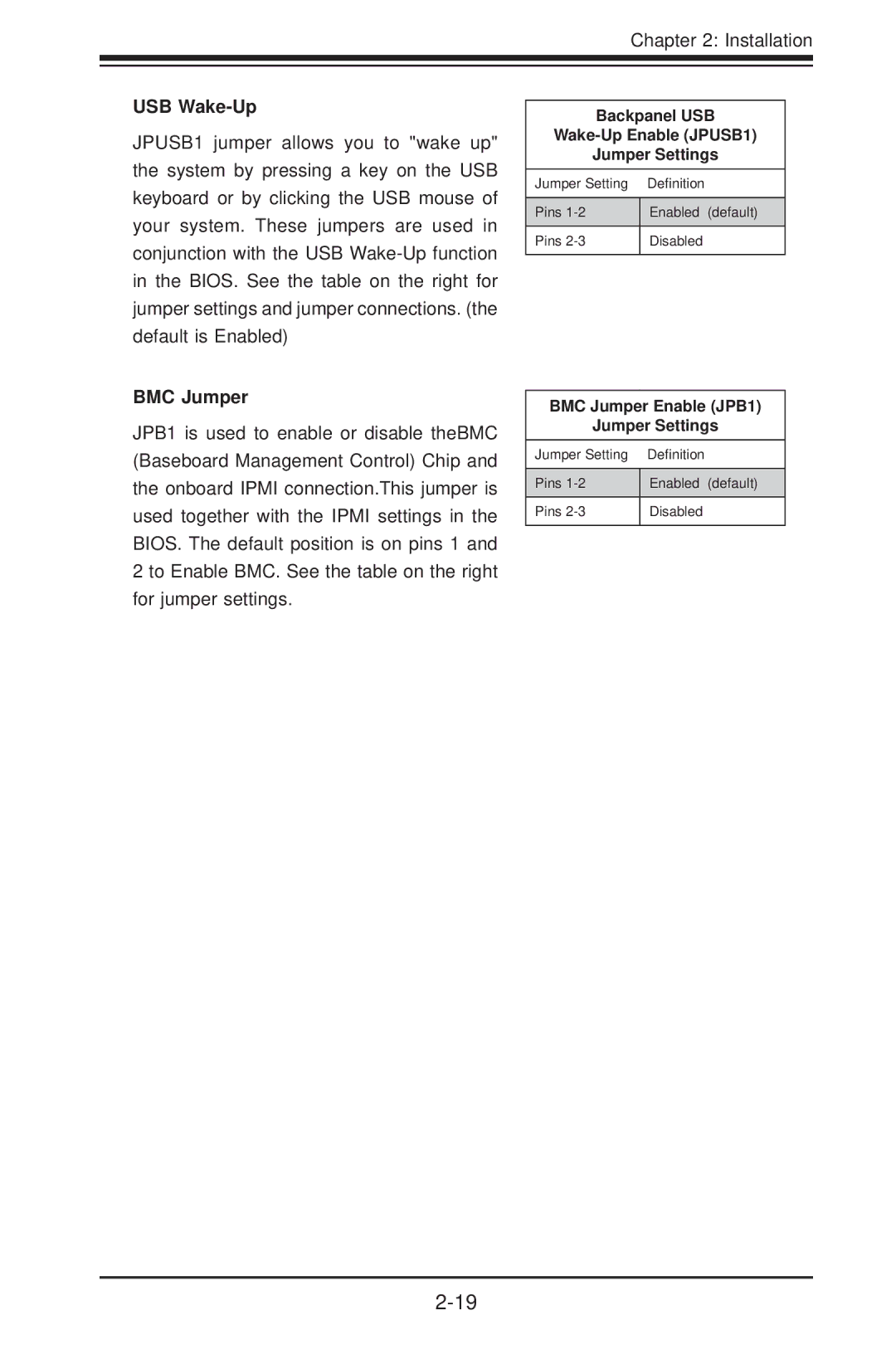 SUPER MICRO Computer H8QG6+-F, H8QGI+-F user manual USB Wake-Up, BMC Jumper 