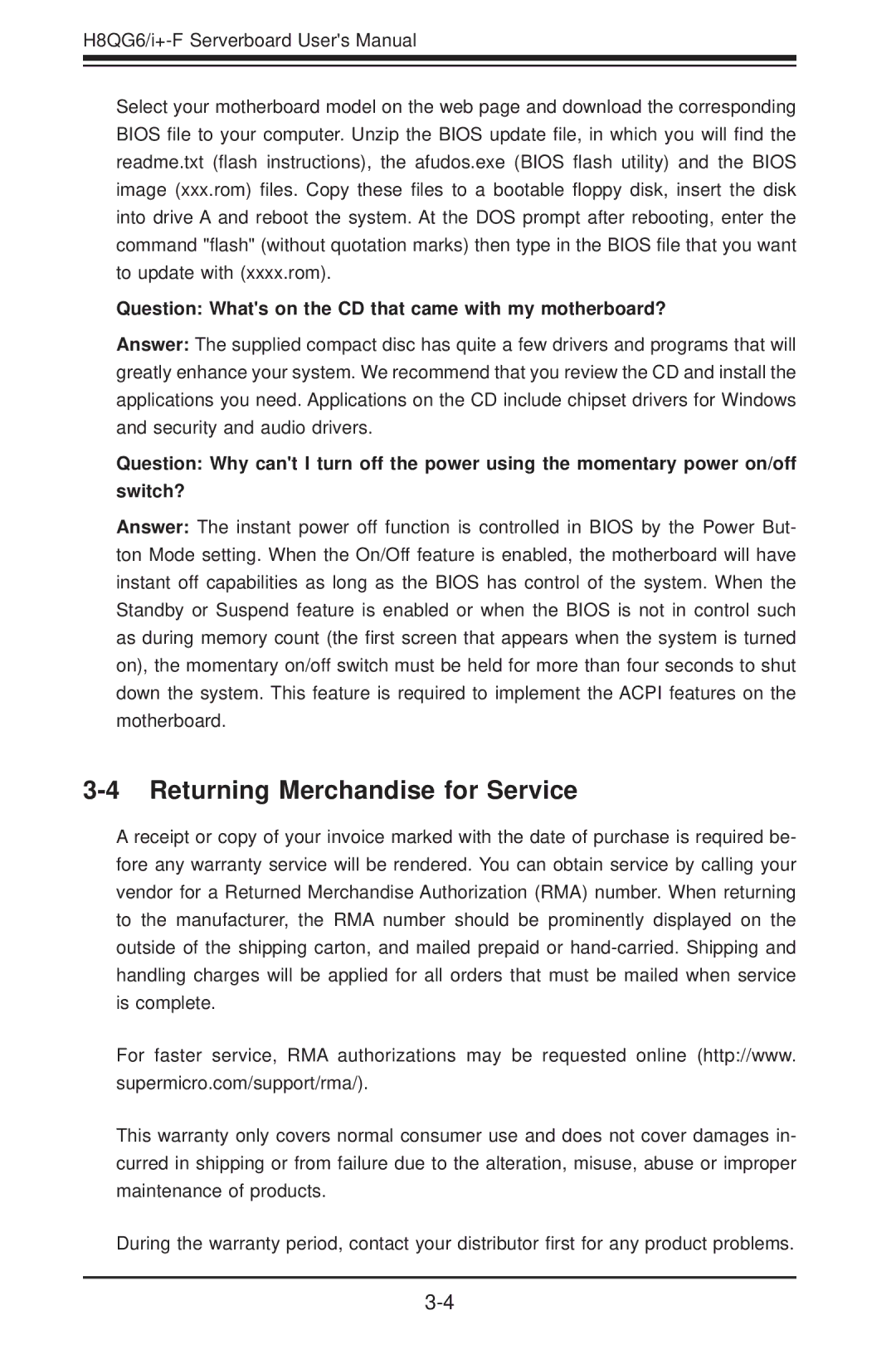 SUPER MICRO Computer H8QGI+-F Returning Merchandise for Service, Question Whats on the CD that came with my motherboard? 