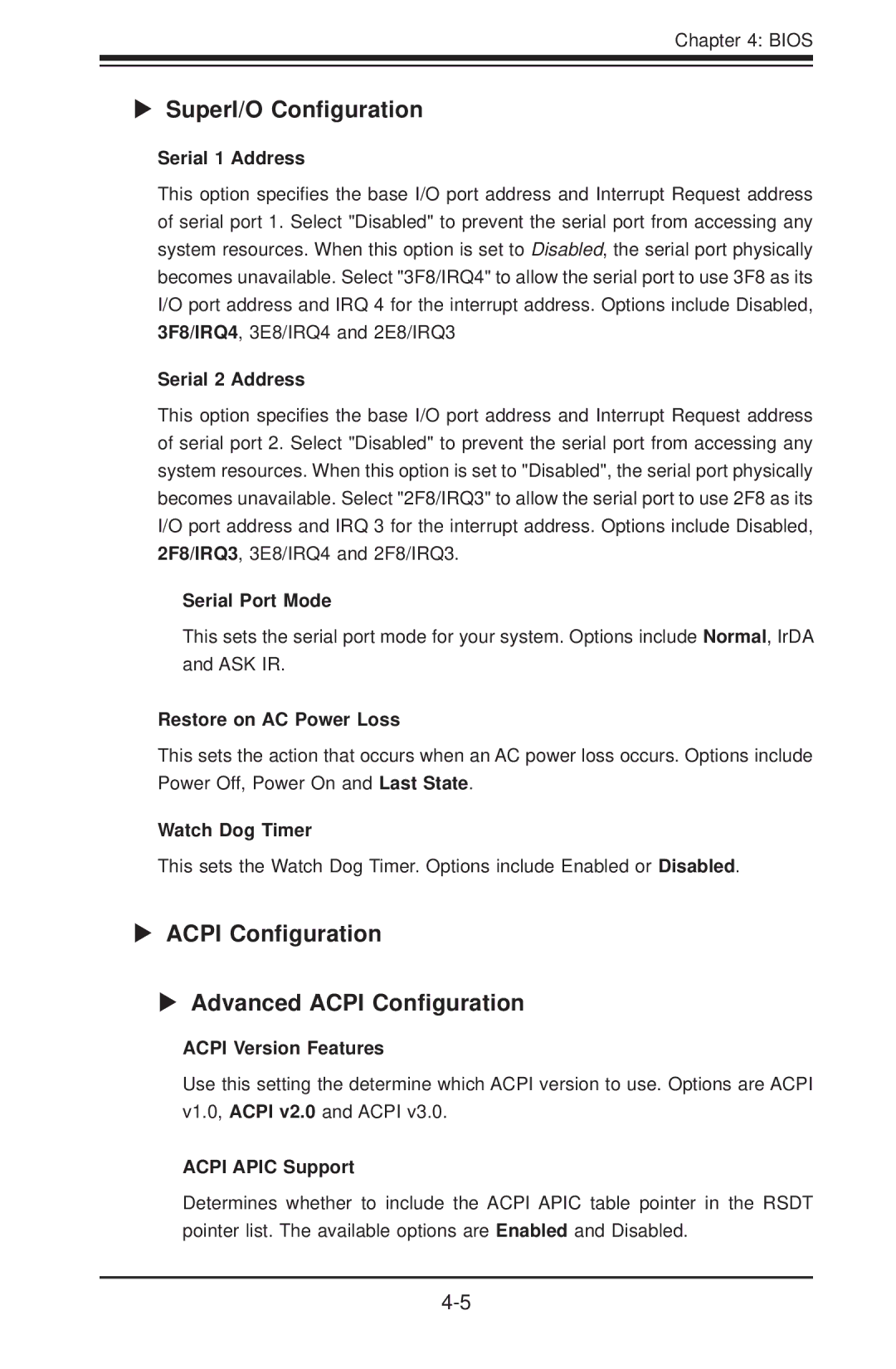 SUPER MICRO Computer H8QG6+-F, H8QGI+-F user manual SuperI/O Conﬁguration, Acpi Conﬁguration Advanced Acpi Conﬁguration 