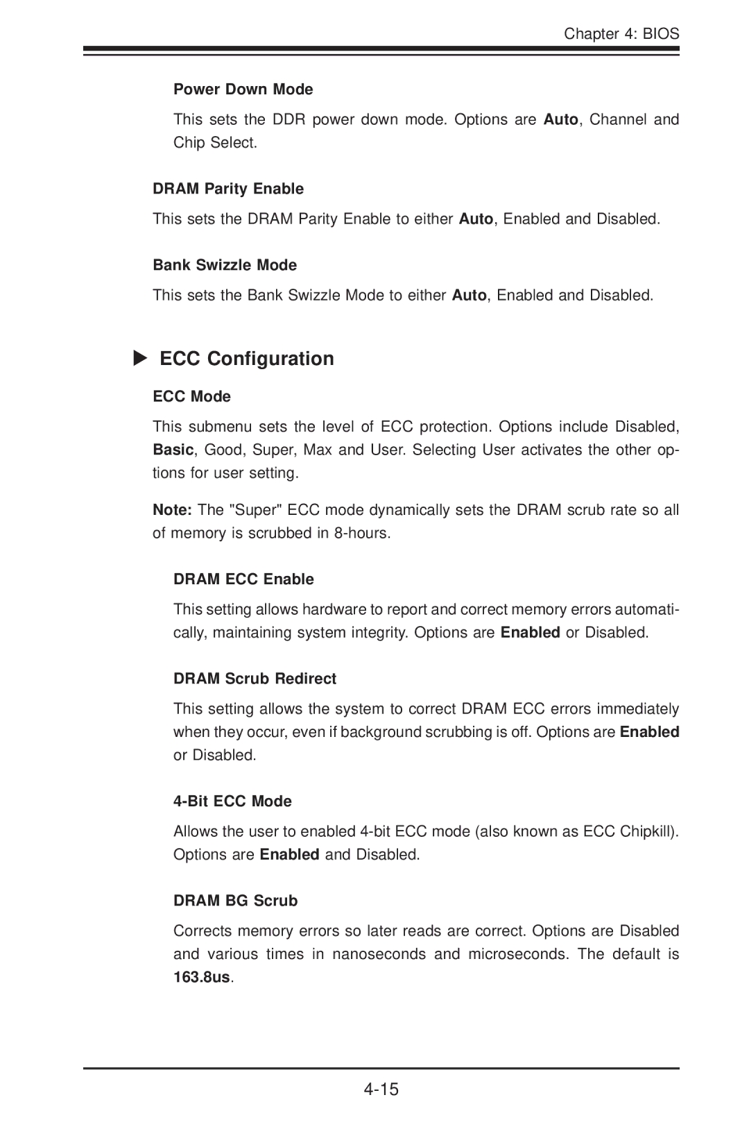 SUPER MICRO Computer H8QG6+-F, H8QGI+-F user manual ECC Conﬁguration 