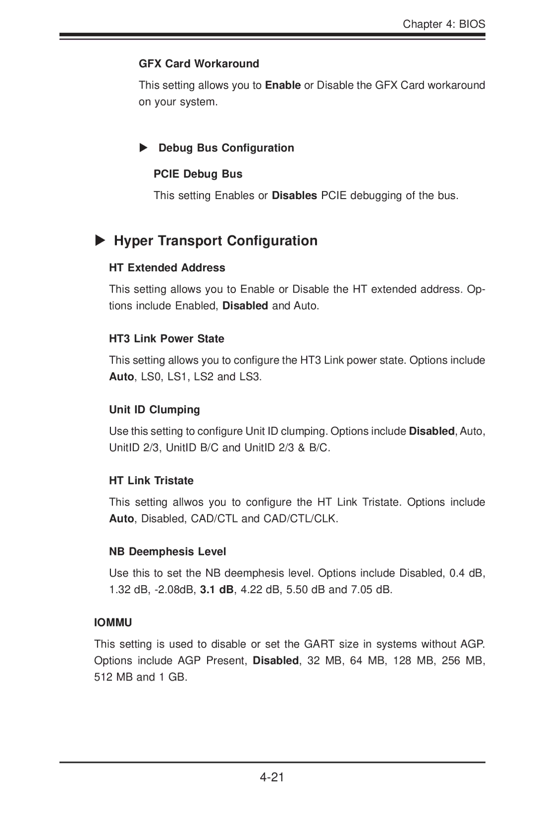 SUPER MICRO Computer H8QG6+-F, H8QGI+-F user manual Hyper Transport Conﬁguration 