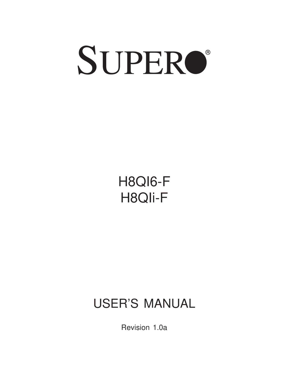 SUPER MICRO Computer H8QI6-F, H8QII-F user manual Super 