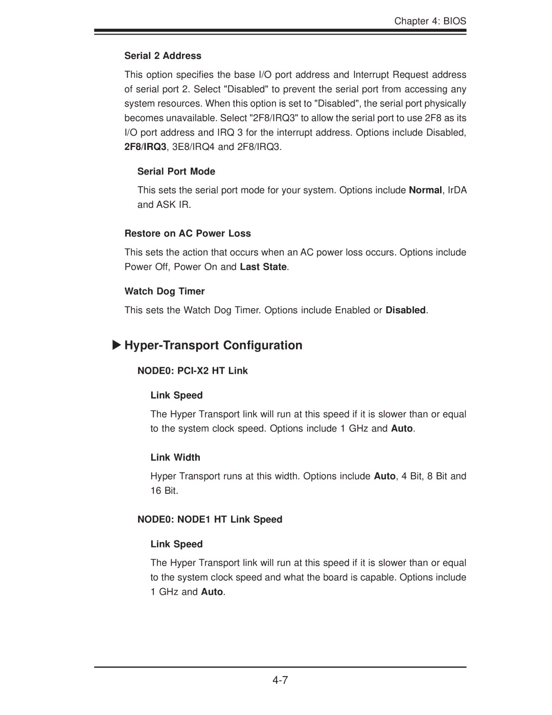 SUPER MICRO Computer H8QI6-F, H8QII-F user manual Hyper-Transport Conﬁguration 