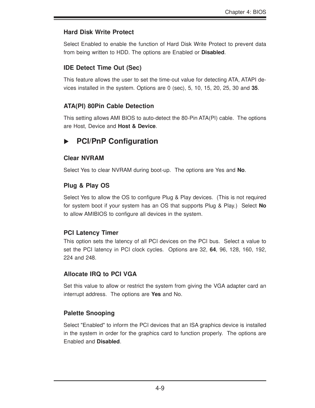 SUPER MICRO Computer H8QM3-2 user manual PCI/PnP Conﬁguration 