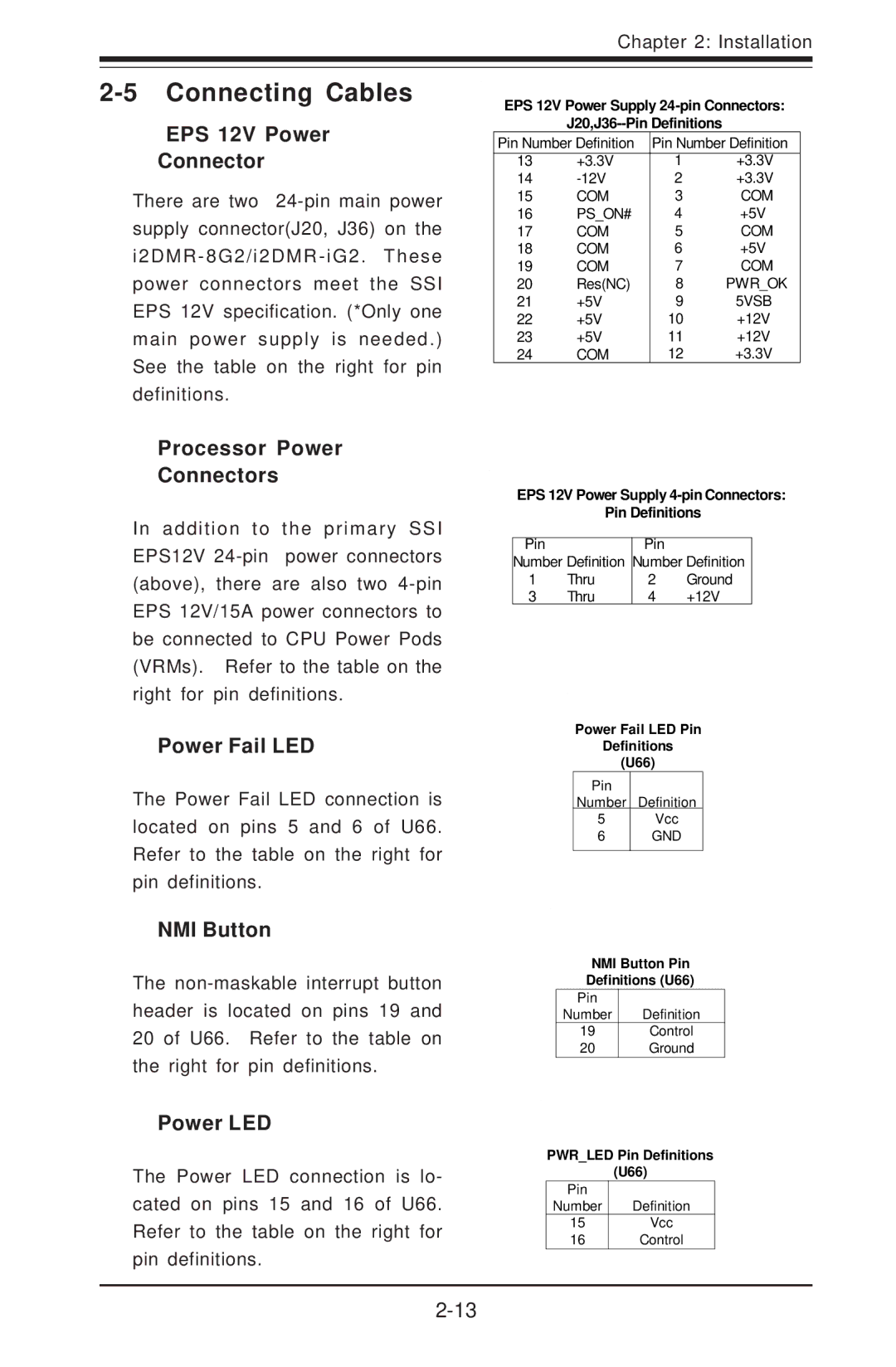 SUPER MICRO Computer I2DMR-8G2 user manual Connecting Cables 