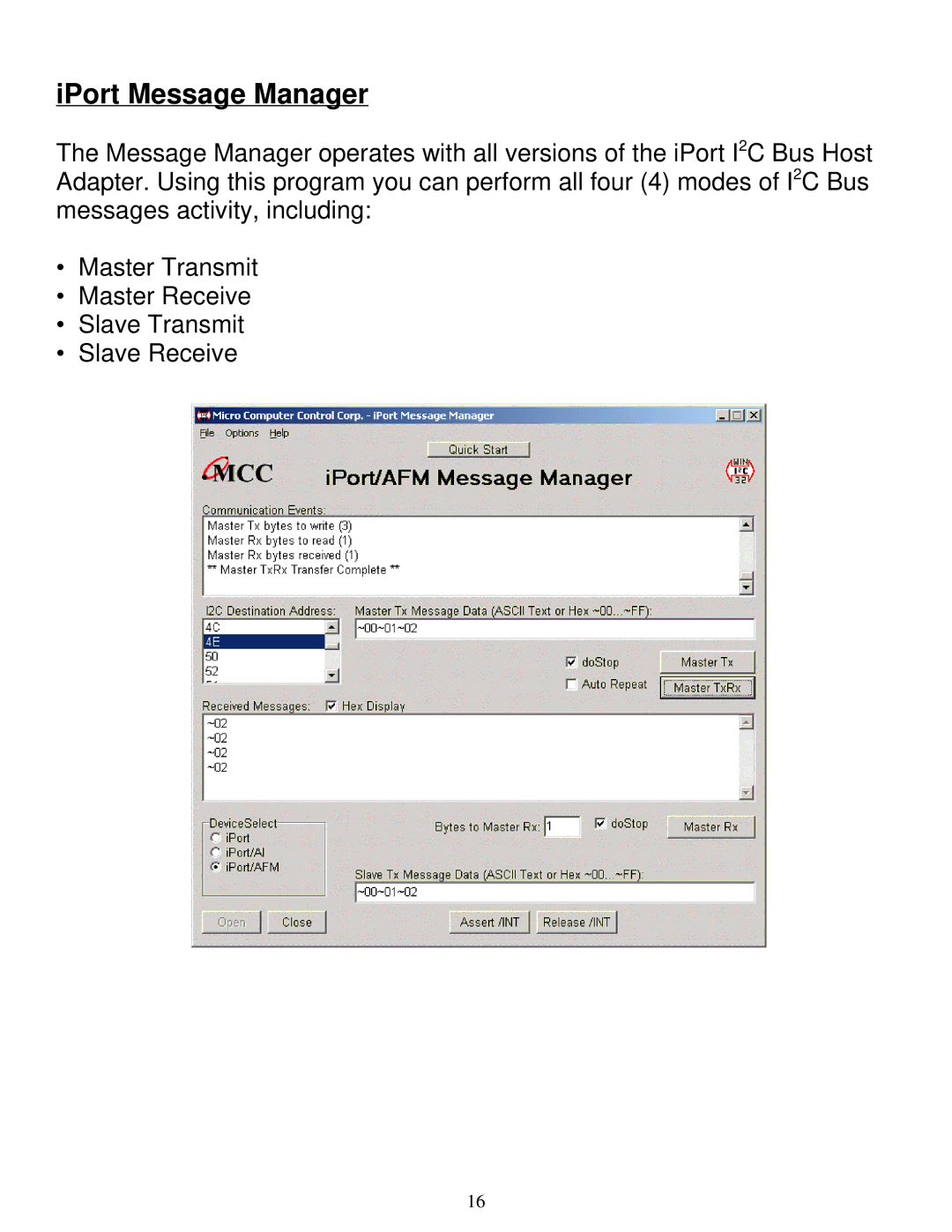 SUPER MICRO Computer MIIC-203 manual IPort Message Manager 