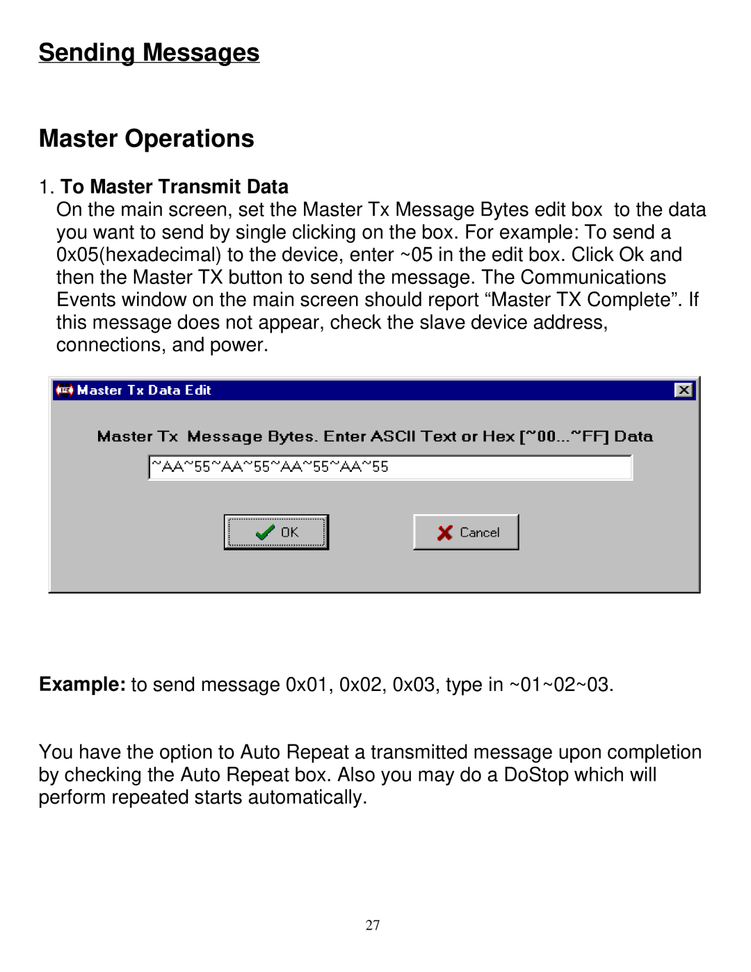 SUPER MICRO Computer MIIC-203 manual Sending Messages Master Operations, To Master Transmit Data 