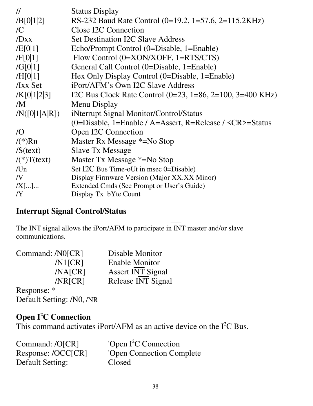 SUPER MICRO Computer MIIC-203 manual Interrupt Signal Control/Status, Open I2C Connection 