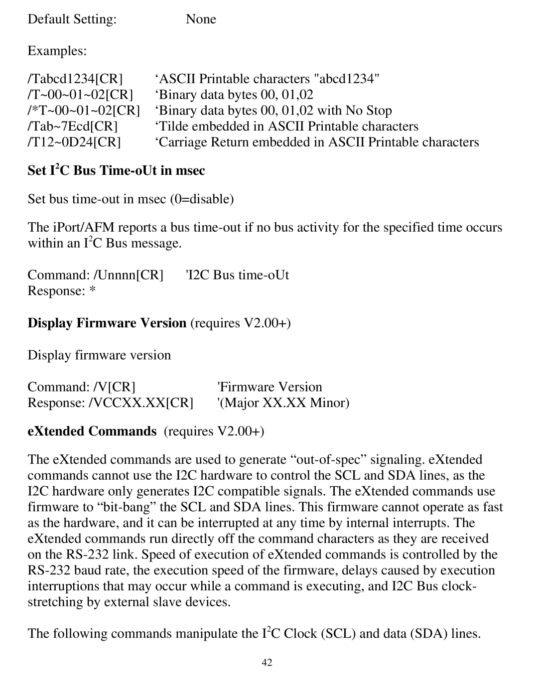 SUPER MICRO Computer MIIC-203 manual Set I2C Bus Time-oUt in msec, Display Firmware Version requires V2.00+ 