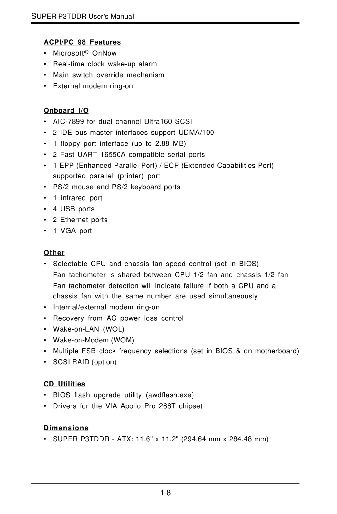 SUPER MICRO Computer P3TDDR, SUPER user manual CD Utilities 