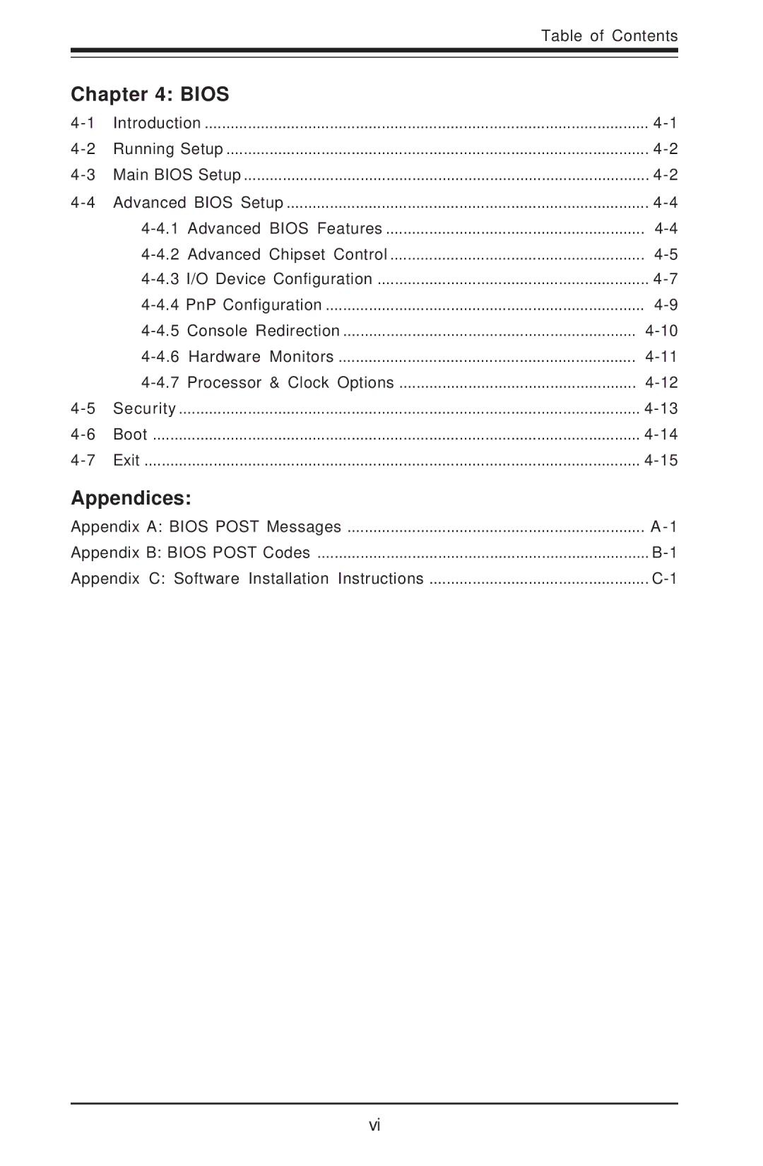 SUPER MICRO Computer P4SCT+II user manual Bios, Appendices 