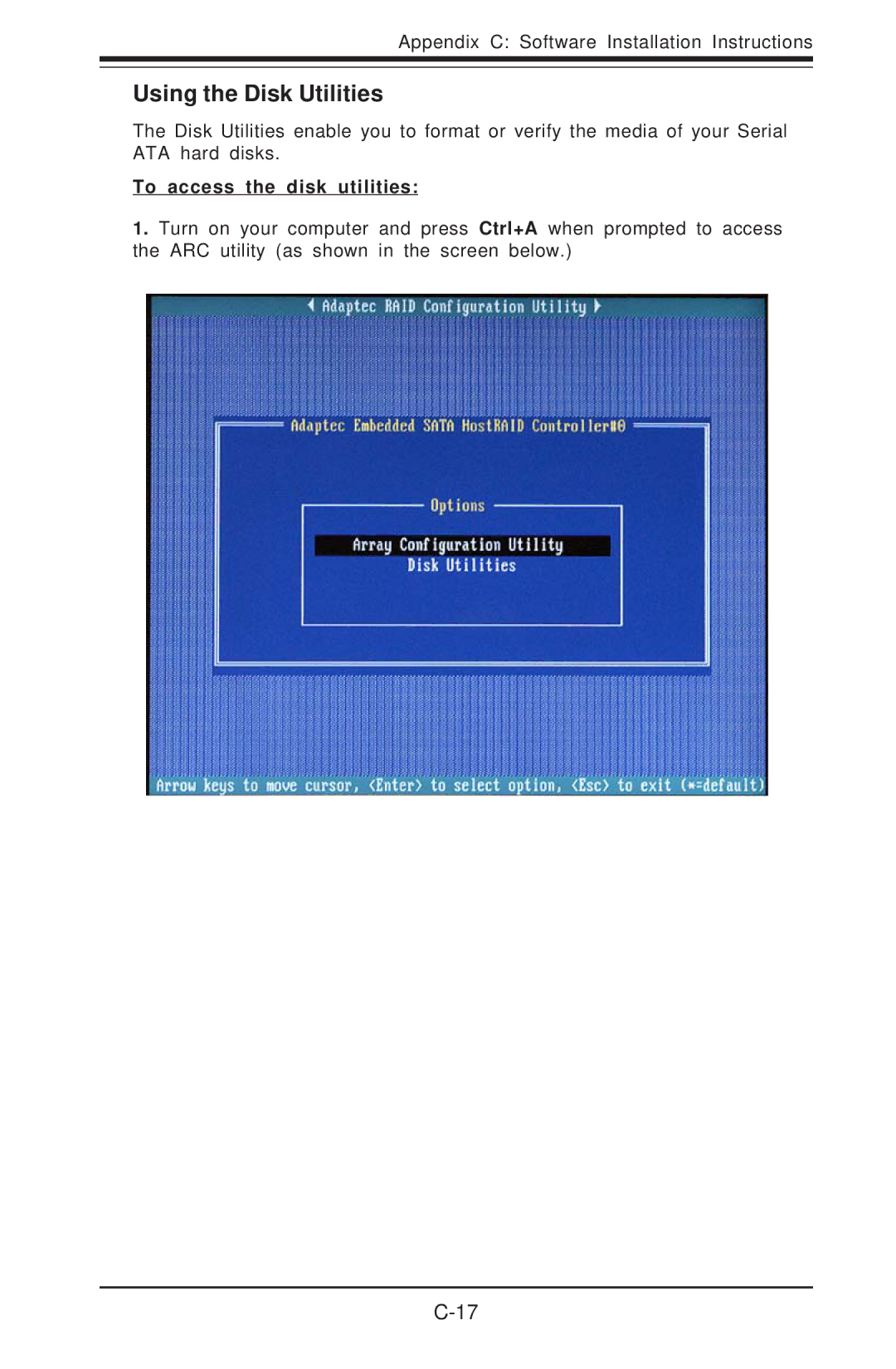 SUPER MICRO Computer P4SCT+II user manual Using the Disk Utilities, To access the disk utilities 