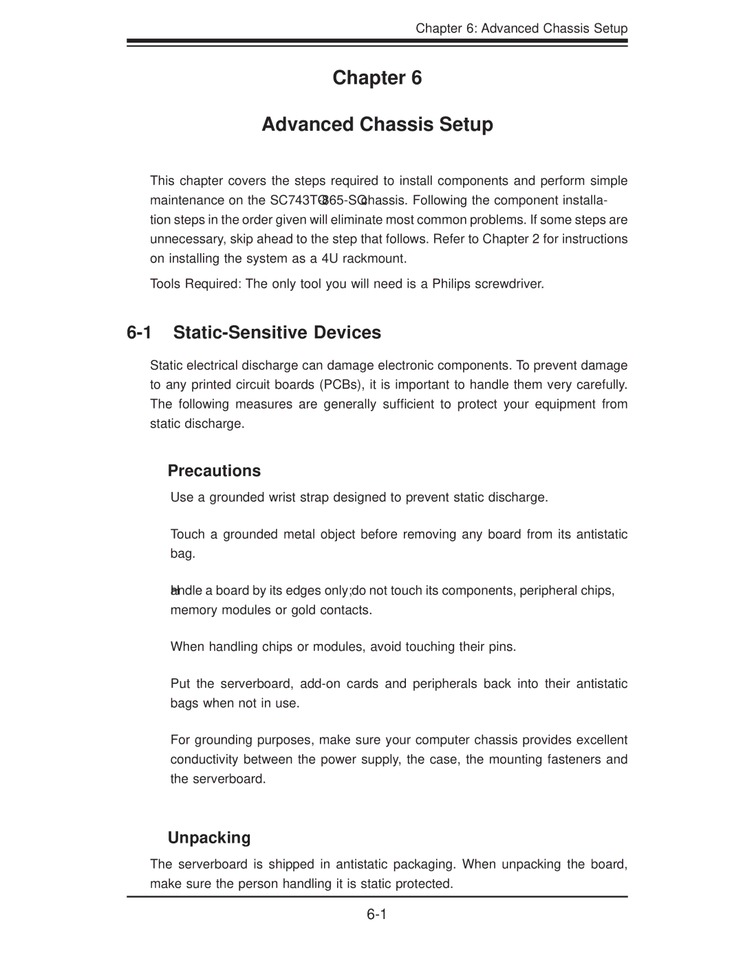 SUPER MICRO Computer SERIES3800, S120T user manual Chapter Advanced Chassis Setup 