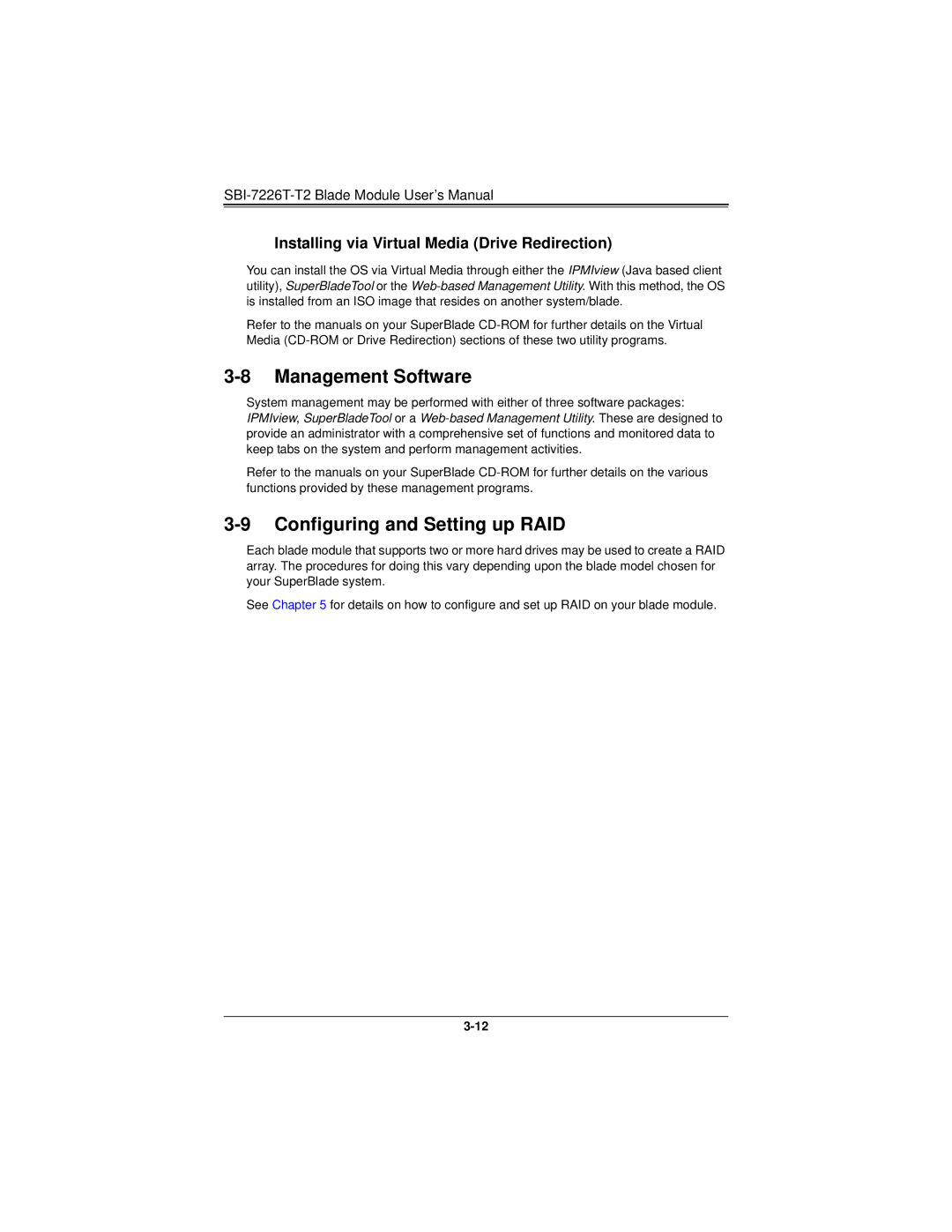 SUPER MICRO Computer SBI-7226T-T2 user manual Management Software, Configuring and Setting up RAID 