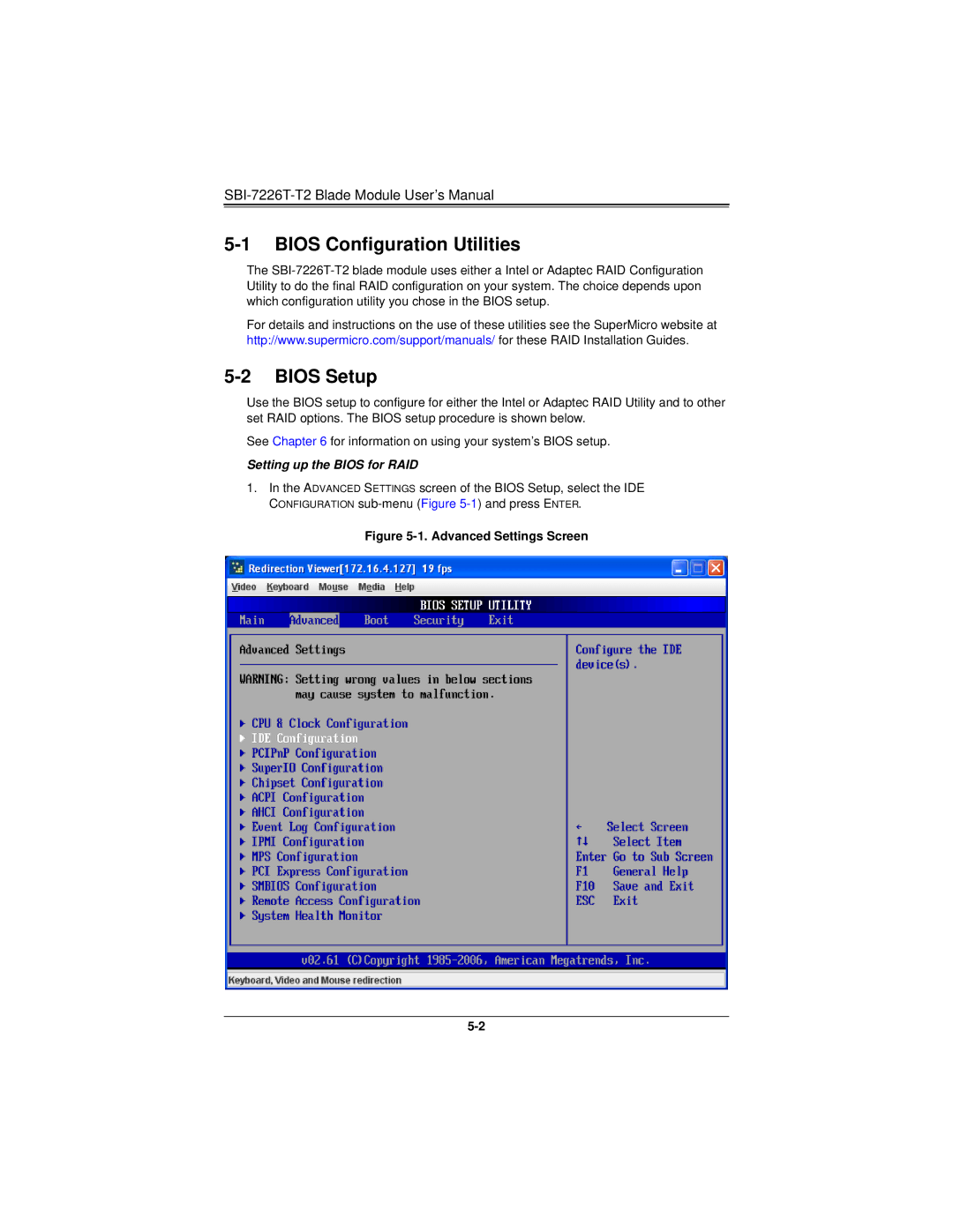 SUPER MICRO Computer SBI-7226T-T2 user manual Bios Configuration Utilities, Bios Setup 