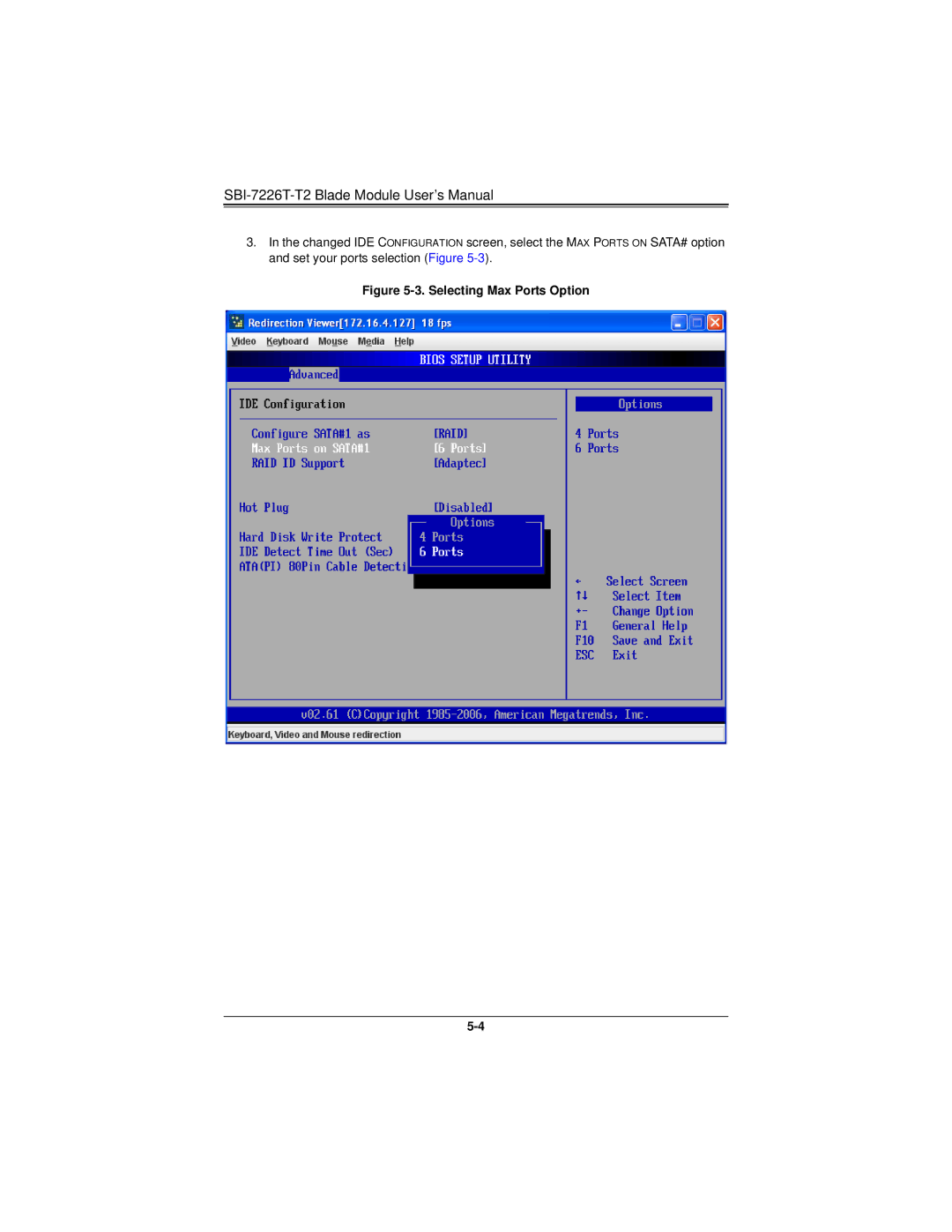 SUPER MICRO Computer SBI-7226T-T2 user manual Selecting Max Ports Option 