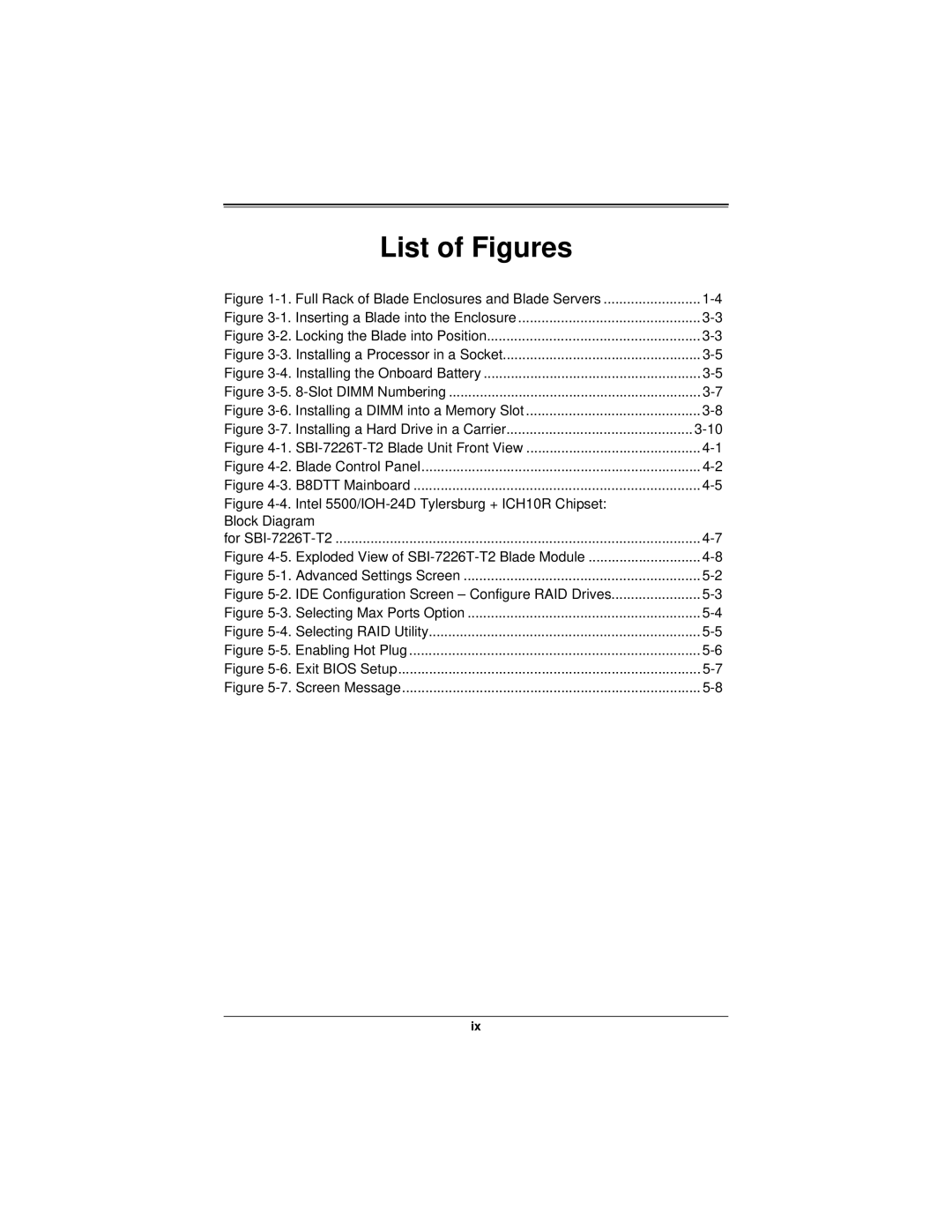 SUPER MICRO Computer SBI-7226T-T2 user manual List of Figures, Full Rack of Blade Enclosures and Blade Servers 