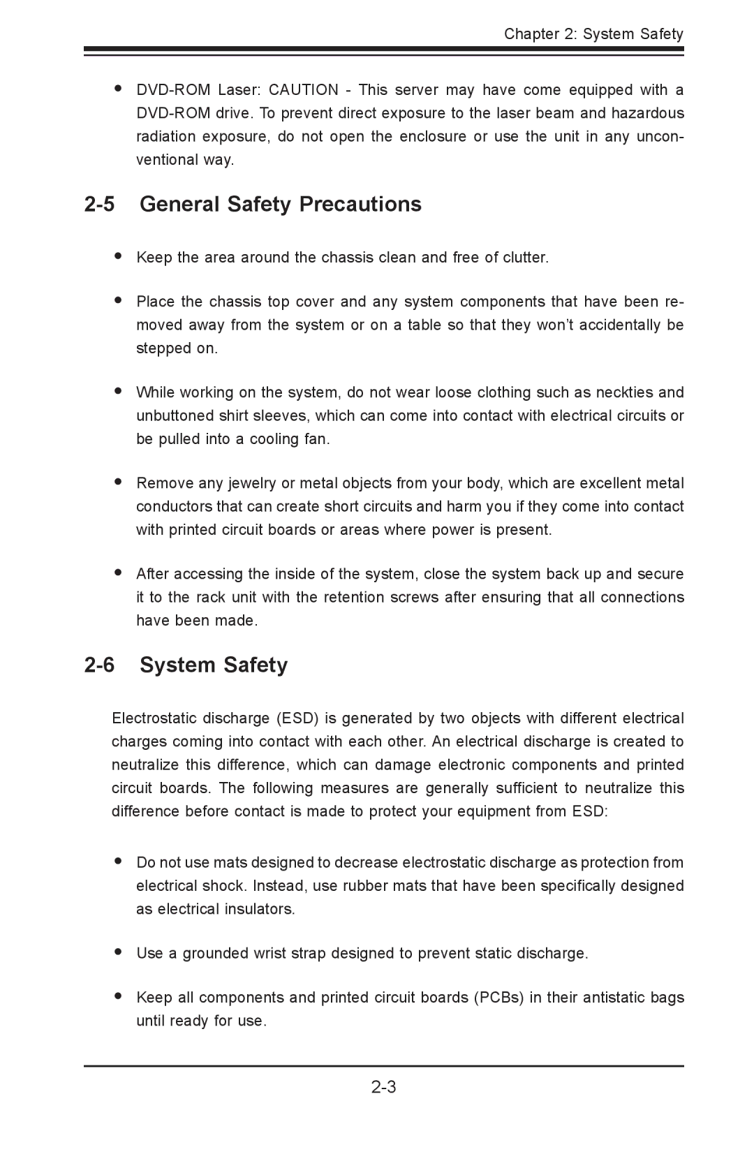 SUPER MICRO Computer SC502-200B user manual System Safety 