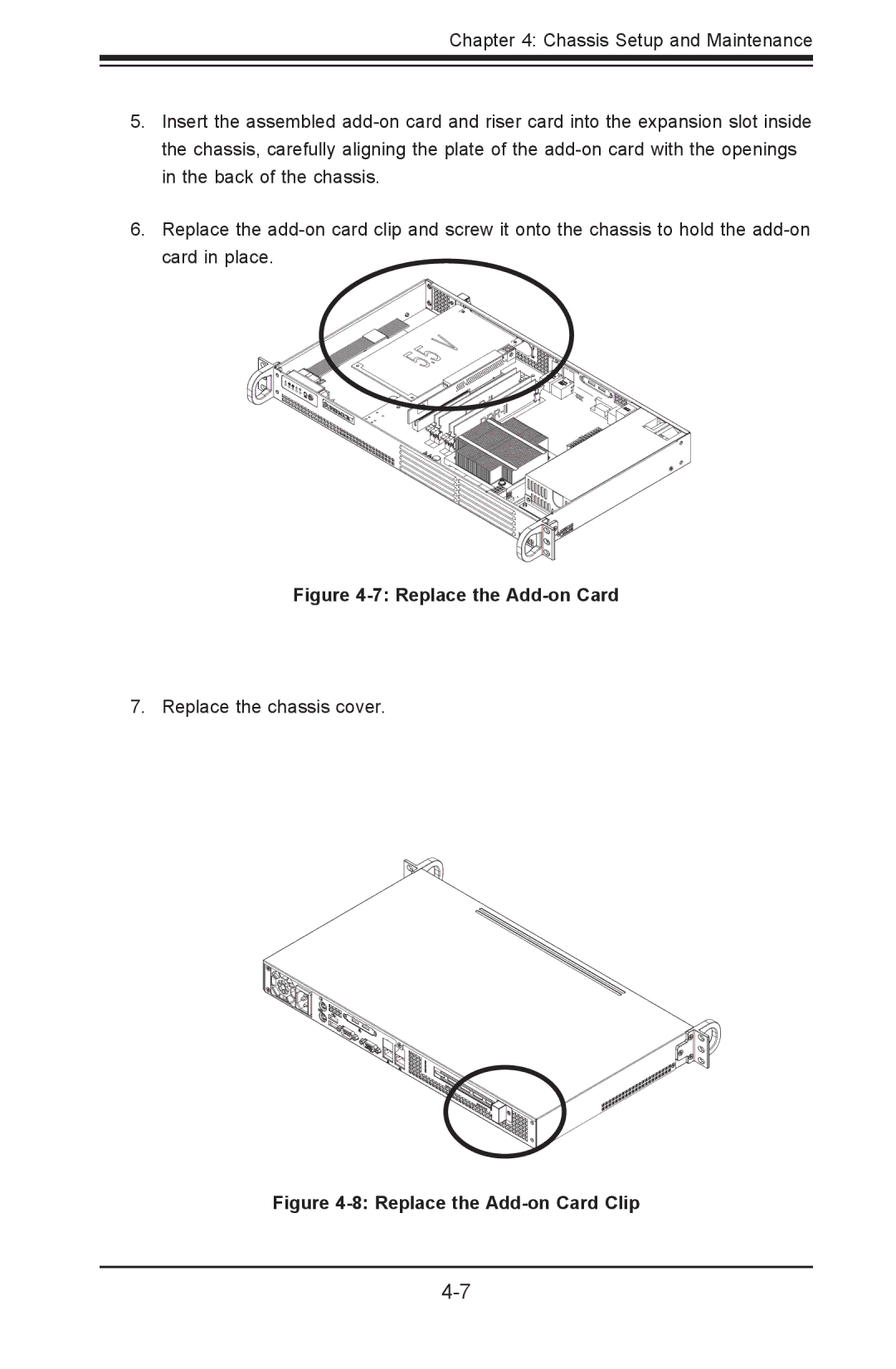 SUPER MICRO Computer SC502-200B user manual Replace the Add-on Card 