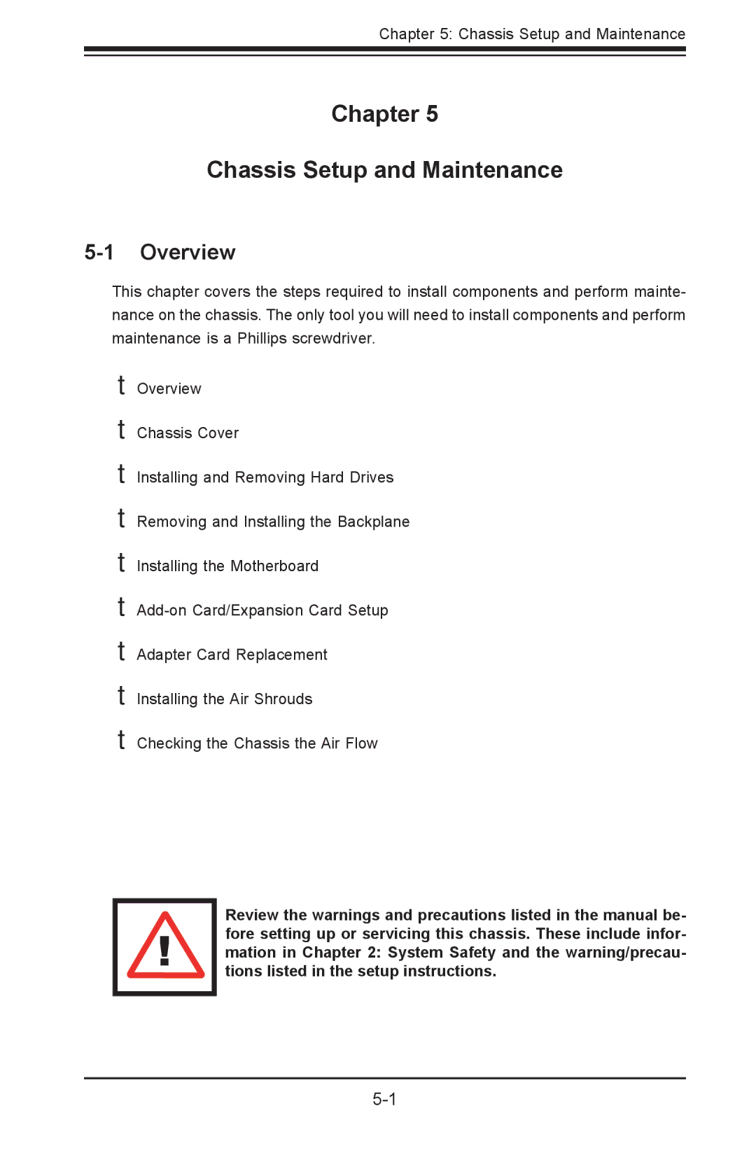 SUPER MICRO Computer sc827 user manual Chapter Chassis Setup and Maintenance, Overview 