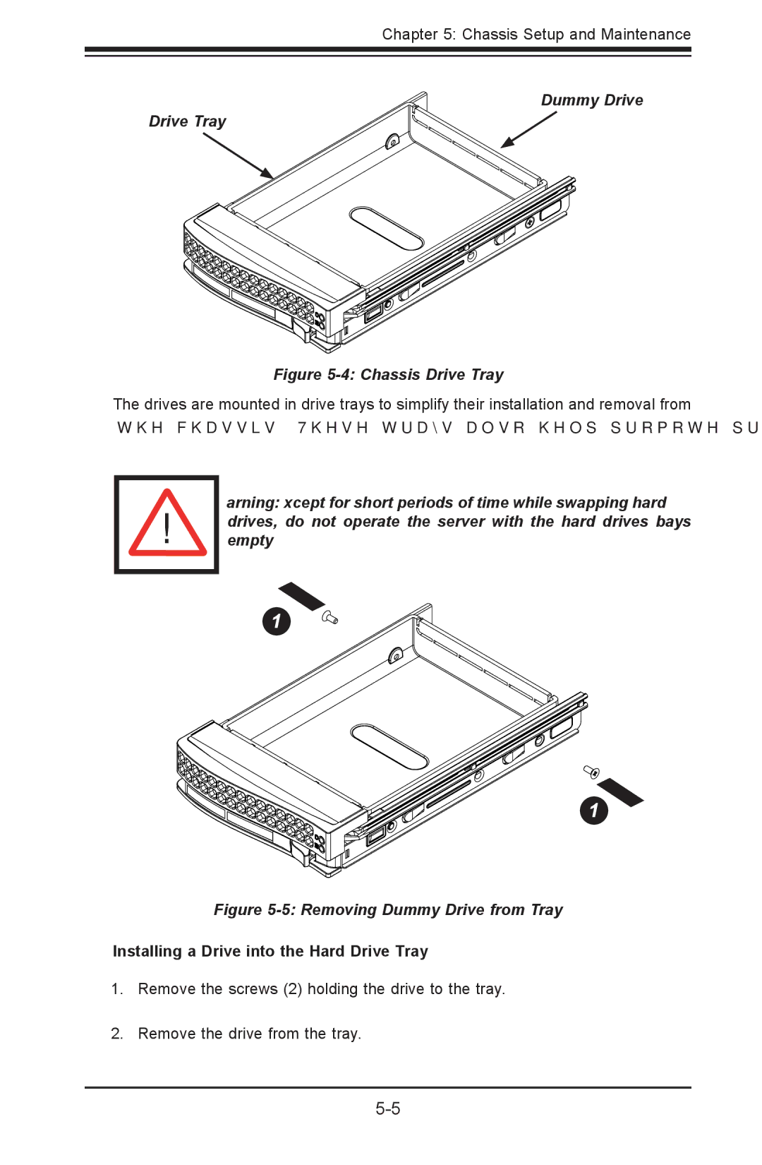 SUPER MICRO Computer sc827 user manual Dummy Drive Drive Tray, Installing a Drive into the Hard Drive Tray 