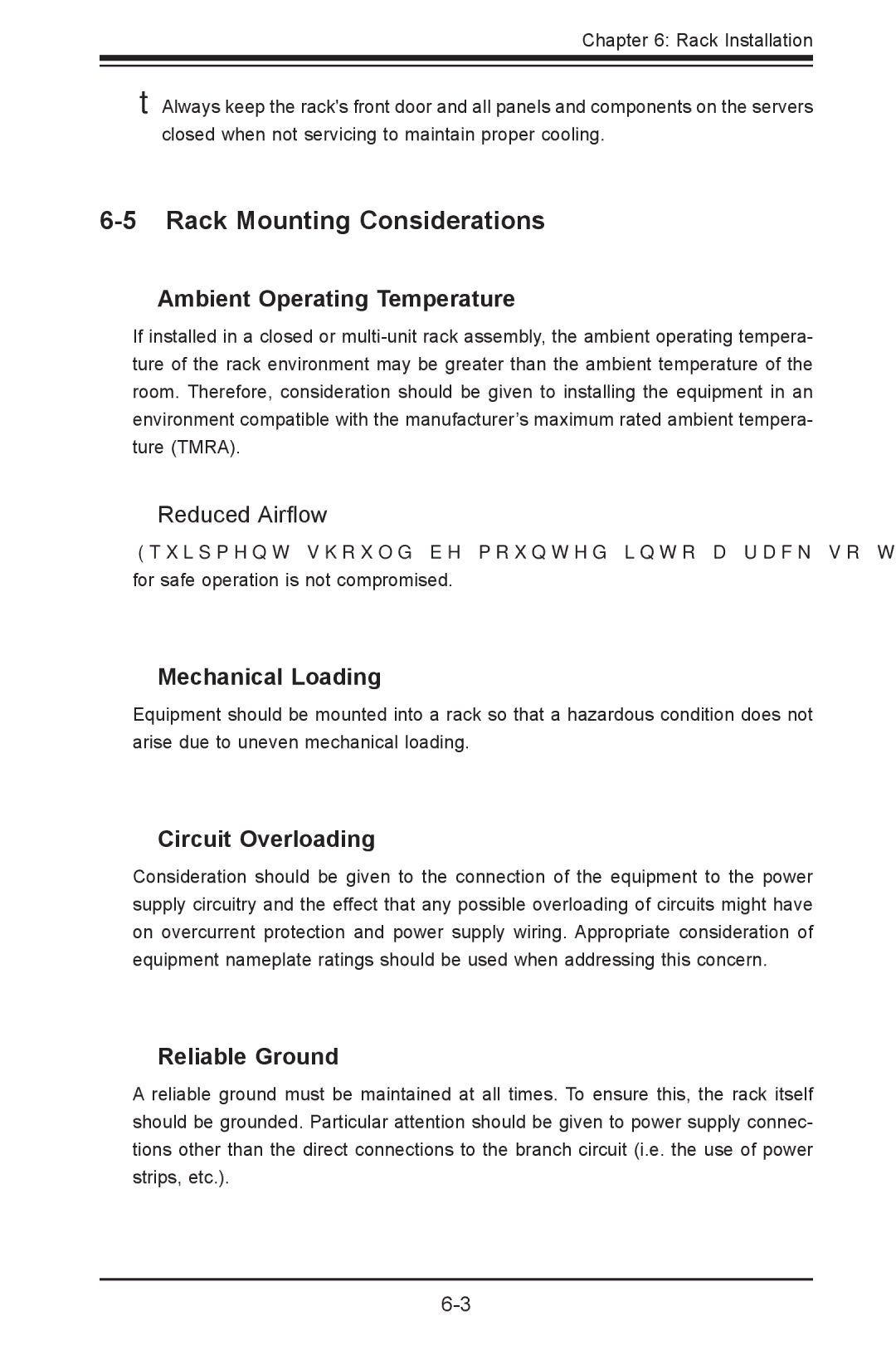 SUPER MICRO Computer sc827 user manual Rack Mounting Considerations 