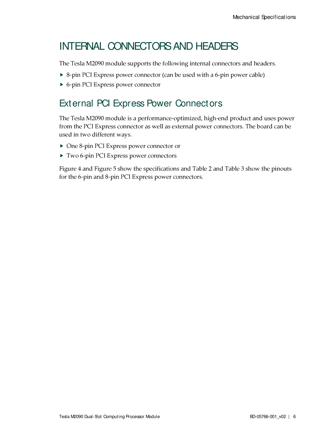 SUPER MICRO Computer SRS42URKSGPUS13 manual Internal Connectors and Headers, External PCI Express Power Connectors 