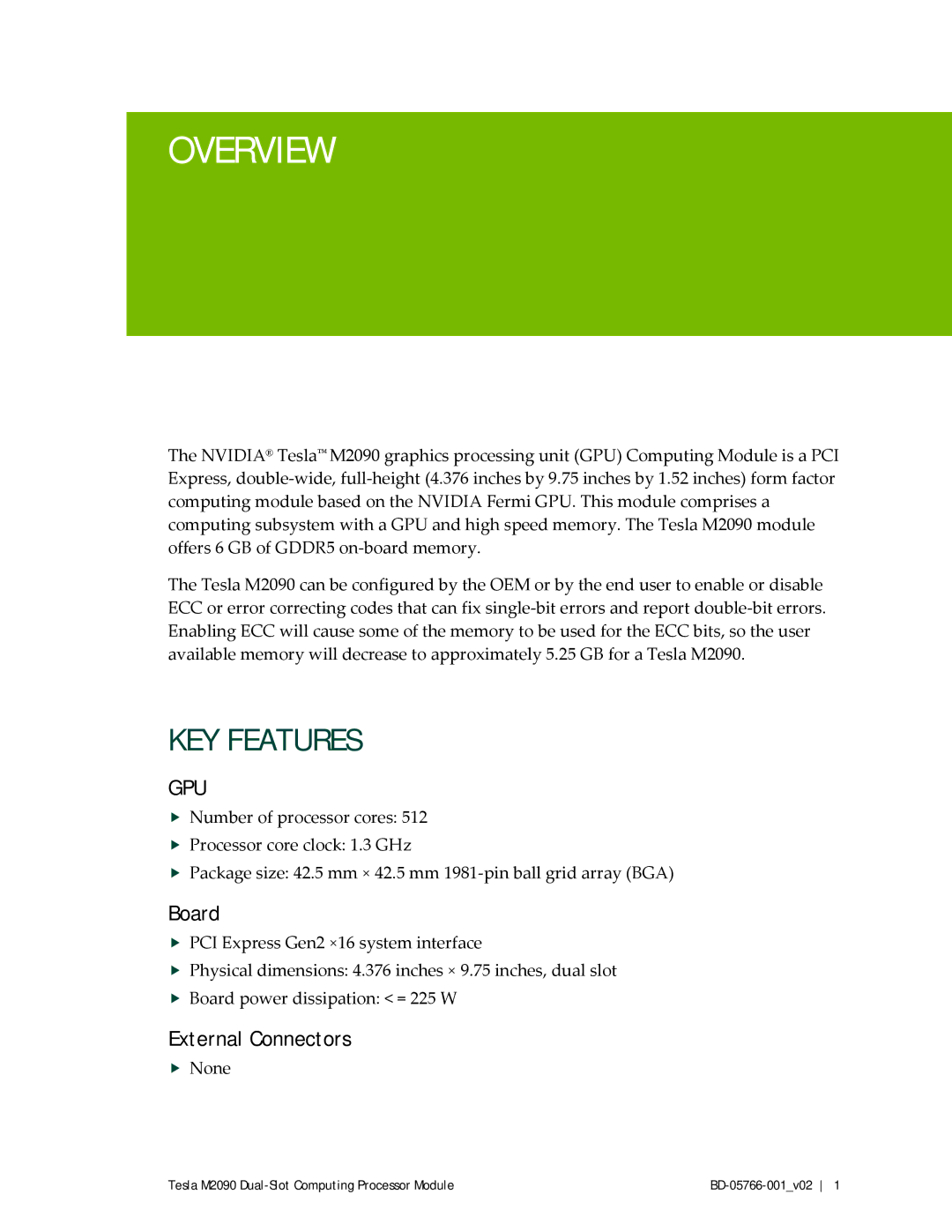 SUPER MICRO Computer SRS42URKSGPUS13 manual Overview, KEY Features, Board, External Connectors 