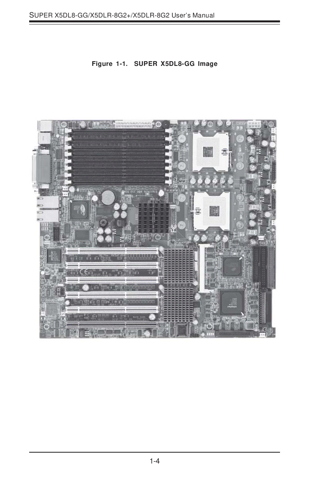 SUPER MICRO Computer SUPER X5DLR-8G2+, SUPER X5DL8-GG user manual Super X5DL8-GG Image 