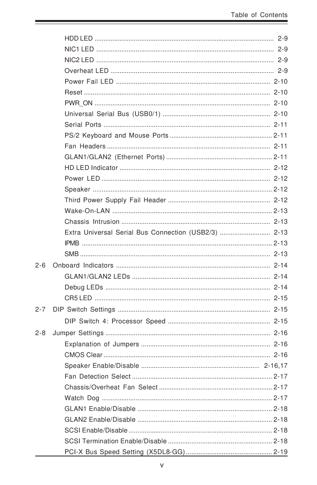 SUPER MICRO Computer SUPER X5DL8-GG, SUPER X5DLR-8G2+ user manual Table of Contents 