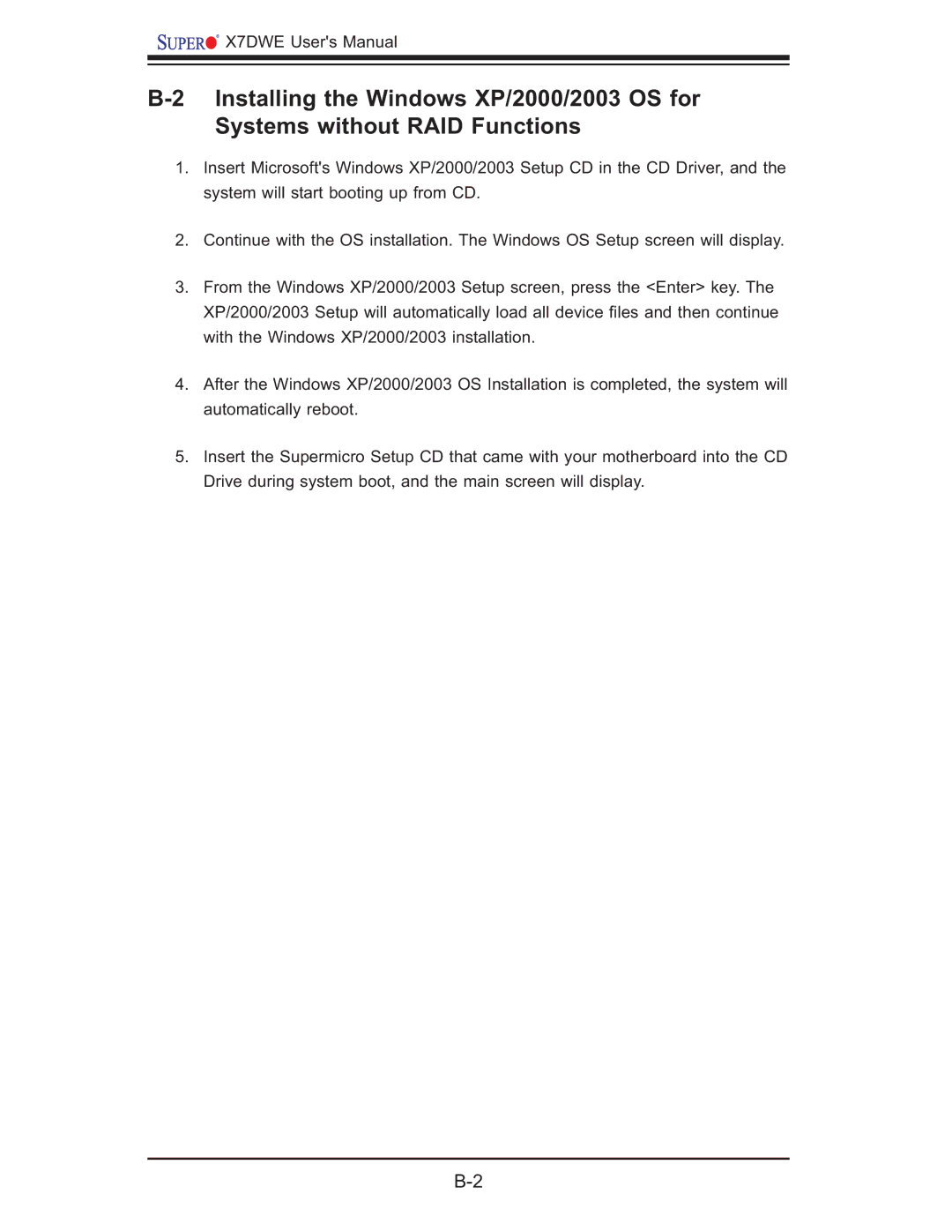 SUPER MICRO Computer Supero, X7DWE user manual 