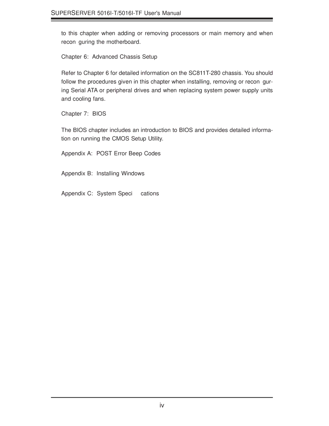 SUPER MICRO Computer SuperServer 5016I-TF user manual Advanced Chassis Setup, Bios 