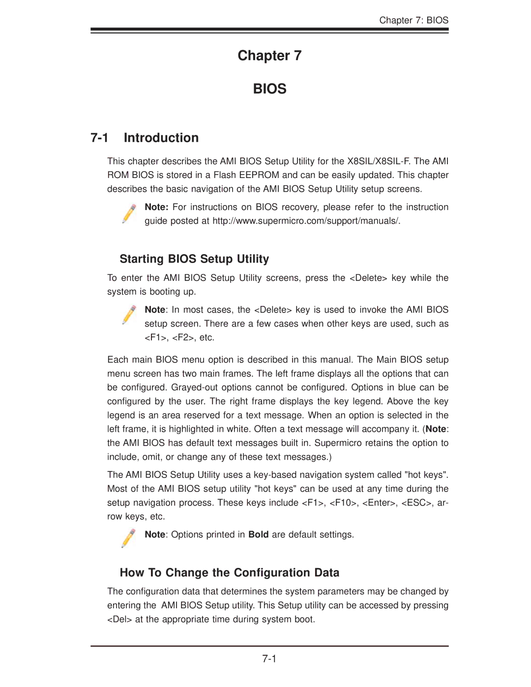 SUPER MICRO Computer SuperServer 5016I-TF user manual Chapter, Introduction, Starting Bios Setup Utility 