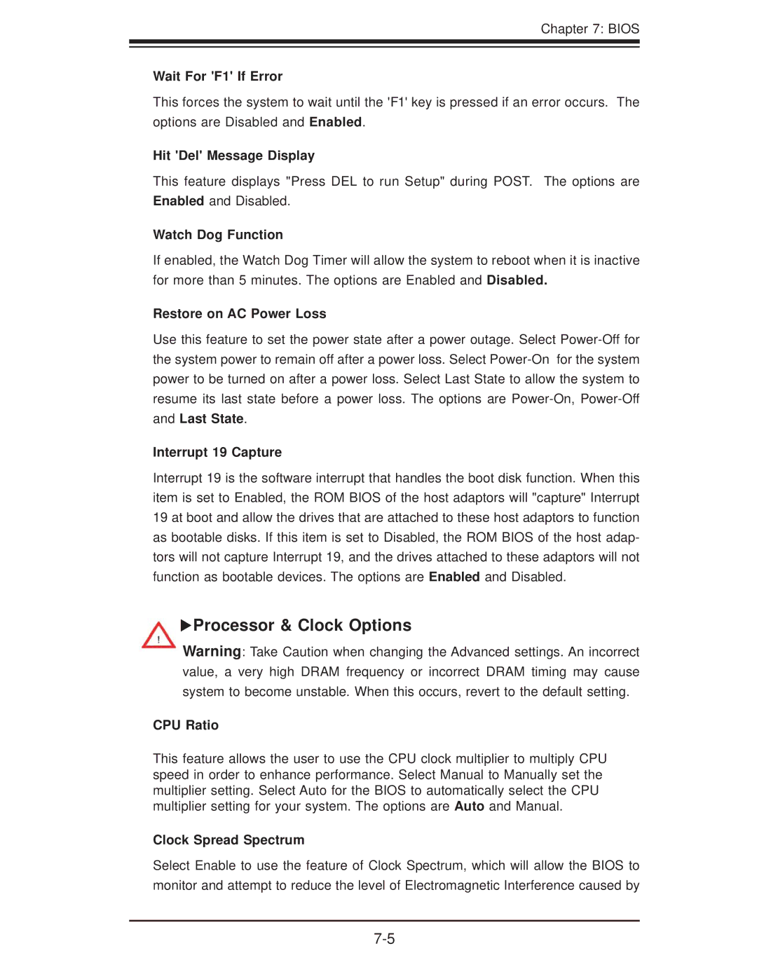 SUPER MICRO Computer SuperServer 5016I-TF user manual XProcessor & Clock Options 