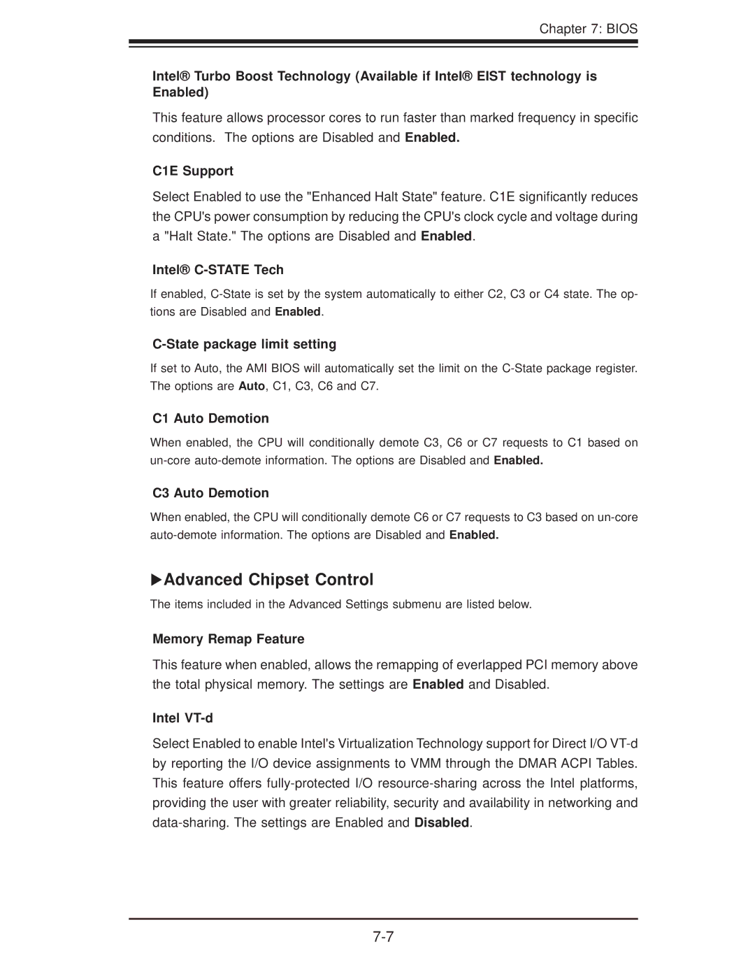 SUPER MICRO Computer SuperServer 5016I-TF user manual XAdvanced Chipset Control 