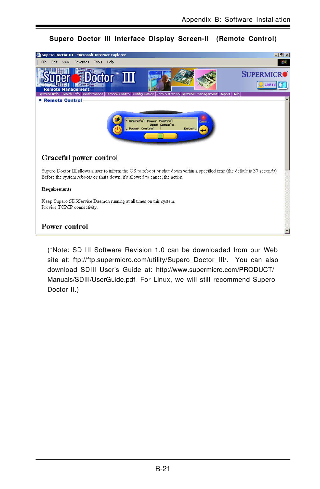 SUPER MICRO Computer X6DAT-G user manual Supero Doctor III Interface Display Screen-II Remote Control 