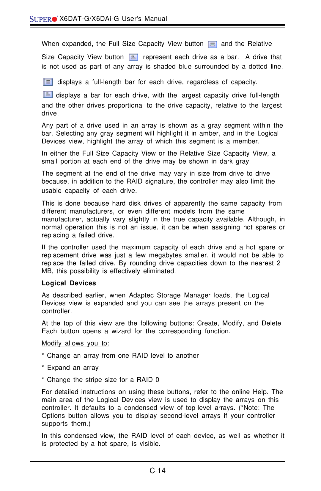 SUPER MICRO Computer X6DAT-G user manual Logical Devices 