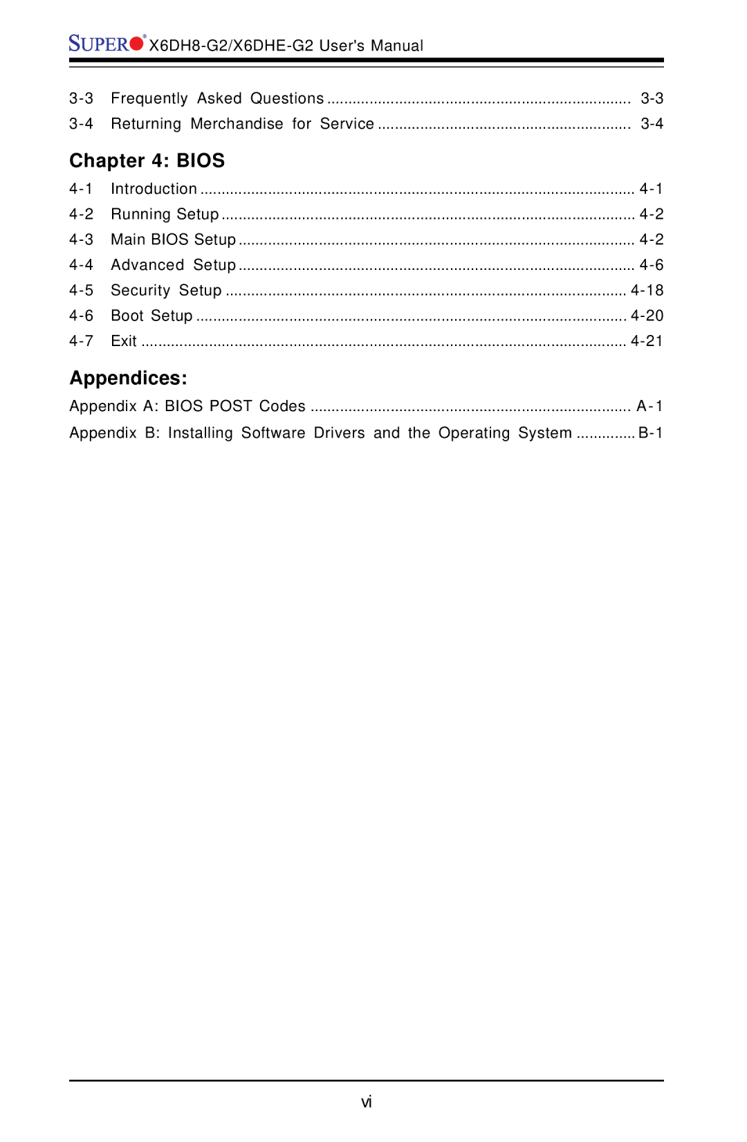 SUPER MICRO Computer X6DH8-G2, X6DHE-G2 manual Bios, Appendices 