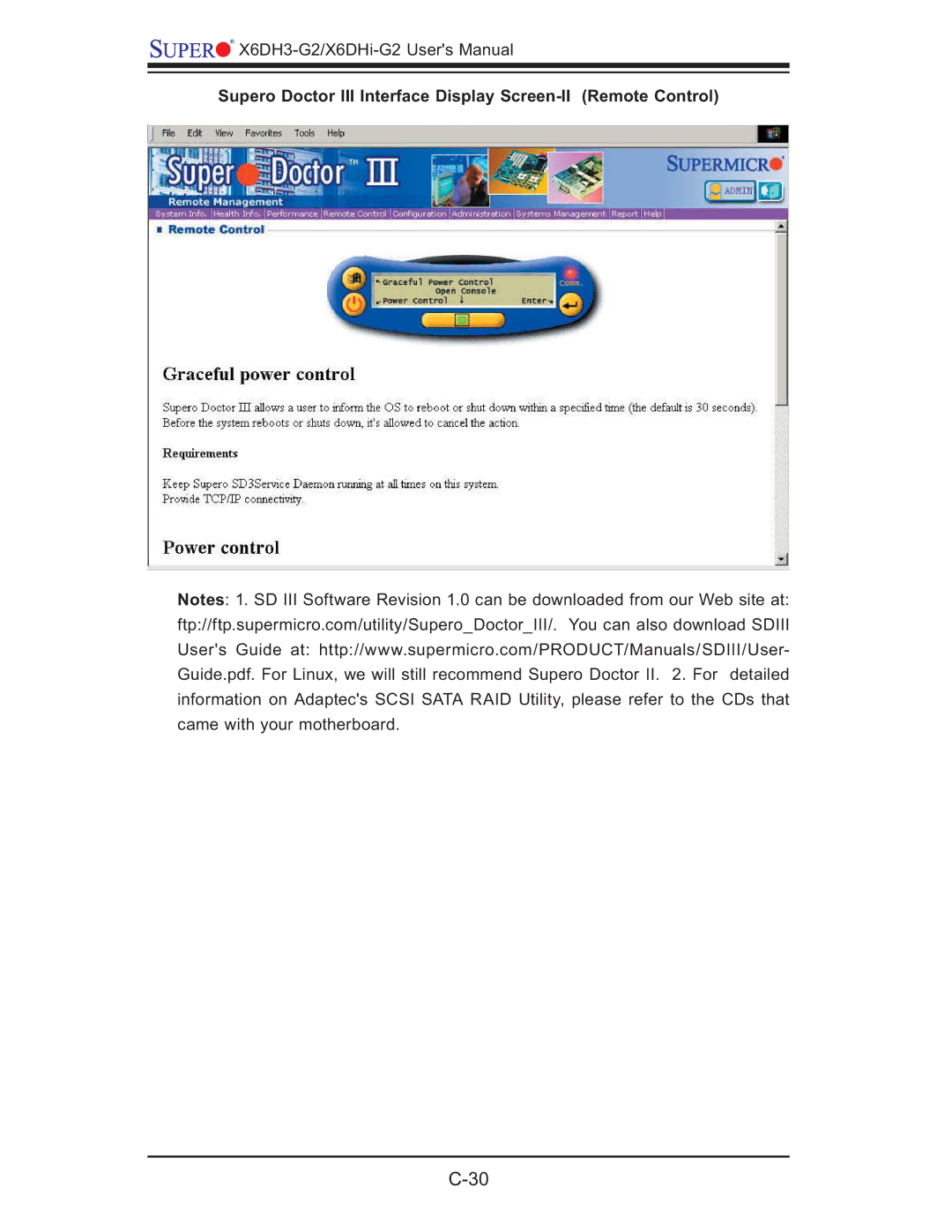 SUPER MICRO Computer X6DHi-G2, X6DH3-G2 user manual Supero Doctor III Interface Display Screen-II Remote Control 