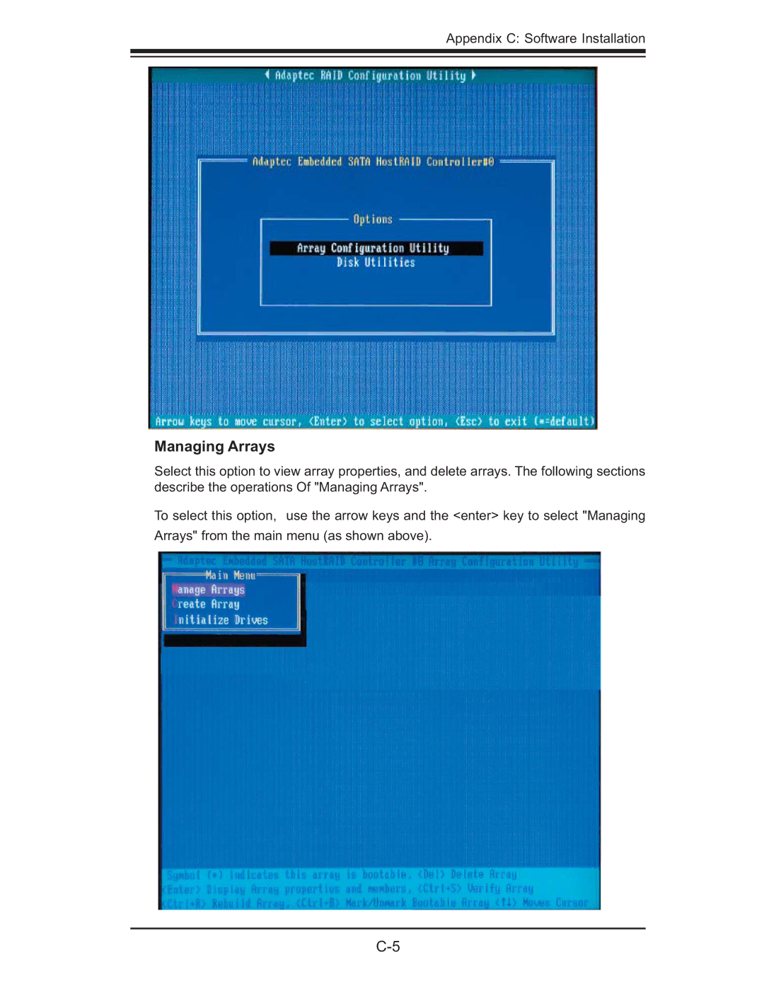 SUPER MICRO Computer X6DH3-G2, X6DHi-G2 user manual Managing Arrays 