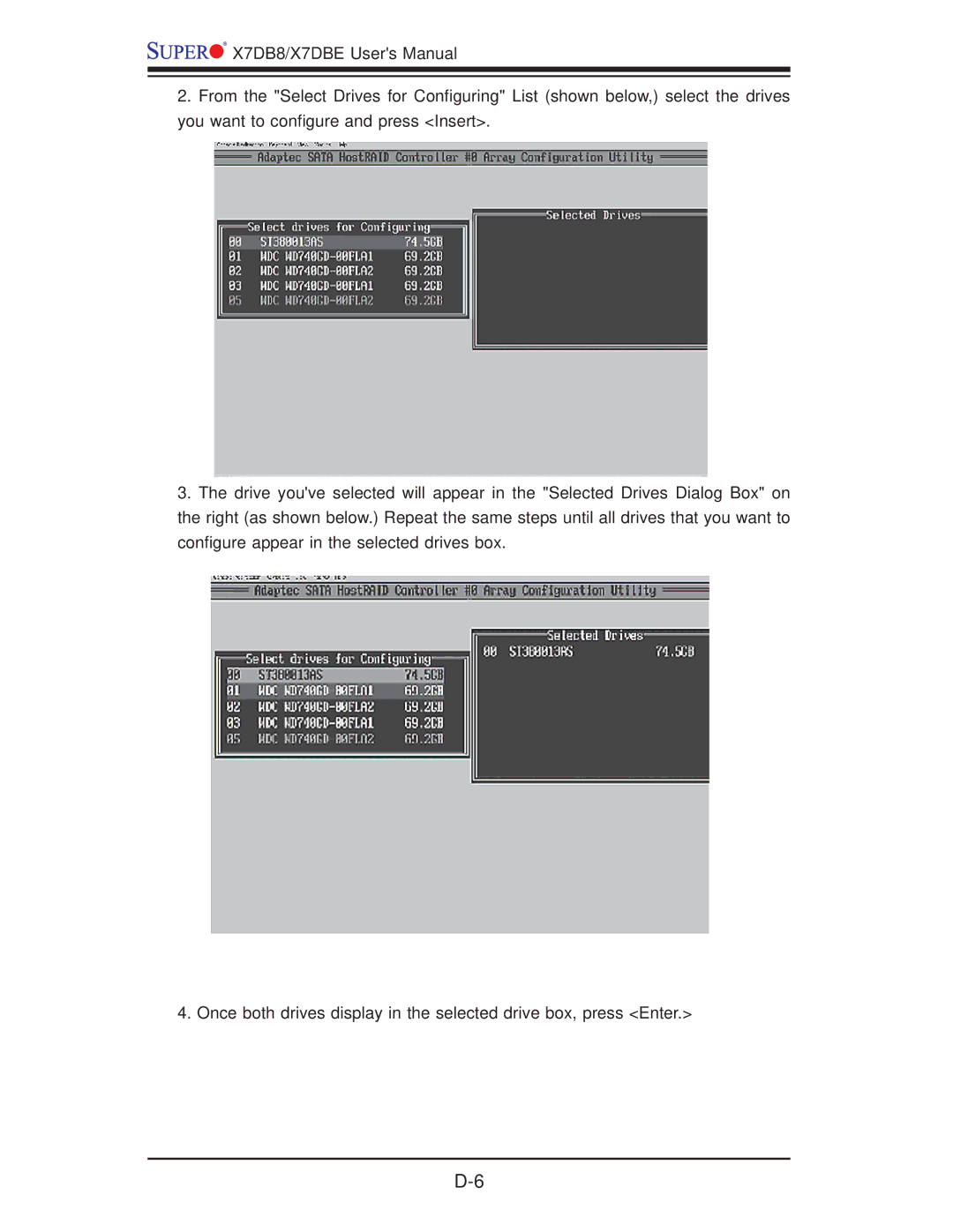 SUPER MICRO Computer X7DBE, X7DB8 user manual 