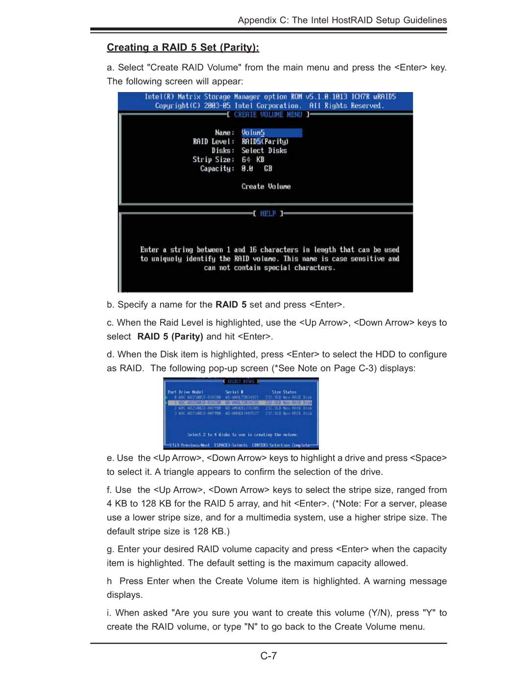 SUPER MICRO Computer X7DB8, X7DBE user manual Creating a RAID 5 Set Parity 