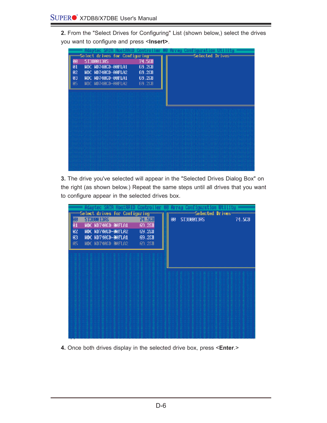 SUPER MICRO Computer X7DBE, X7DB8 user manual 