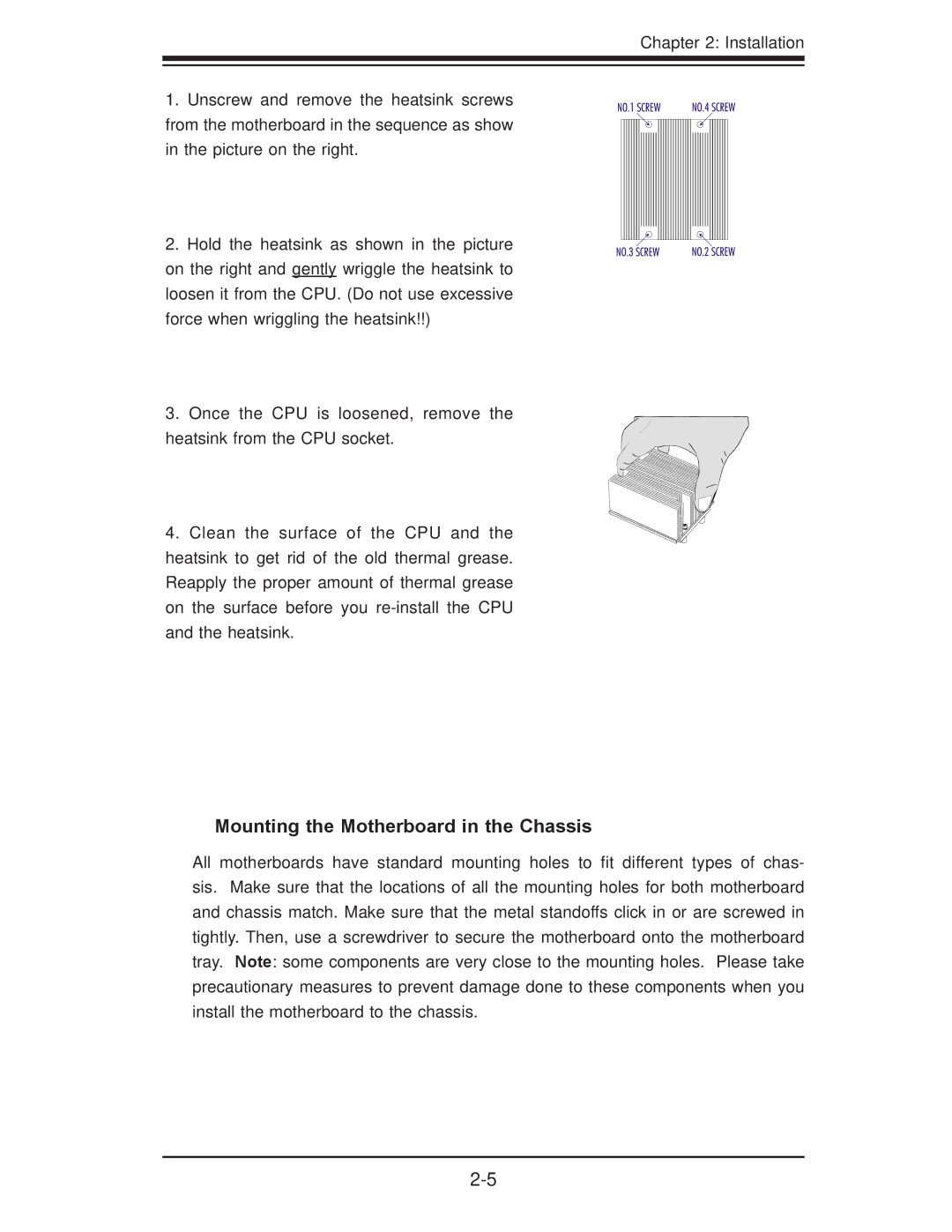 SUPER MICRO Computer X7DBi+ user manual Mounting the Motherboard in the Chassis 