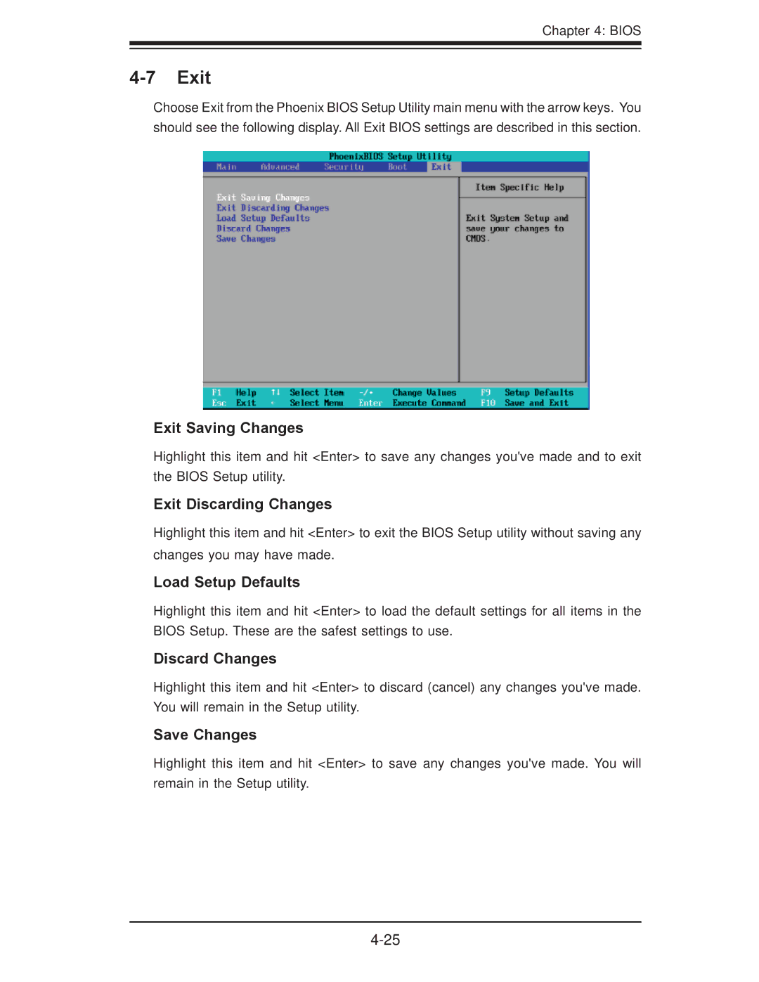 SUPER MICRO Computer X7DBU, X7DGU user manual Exit 