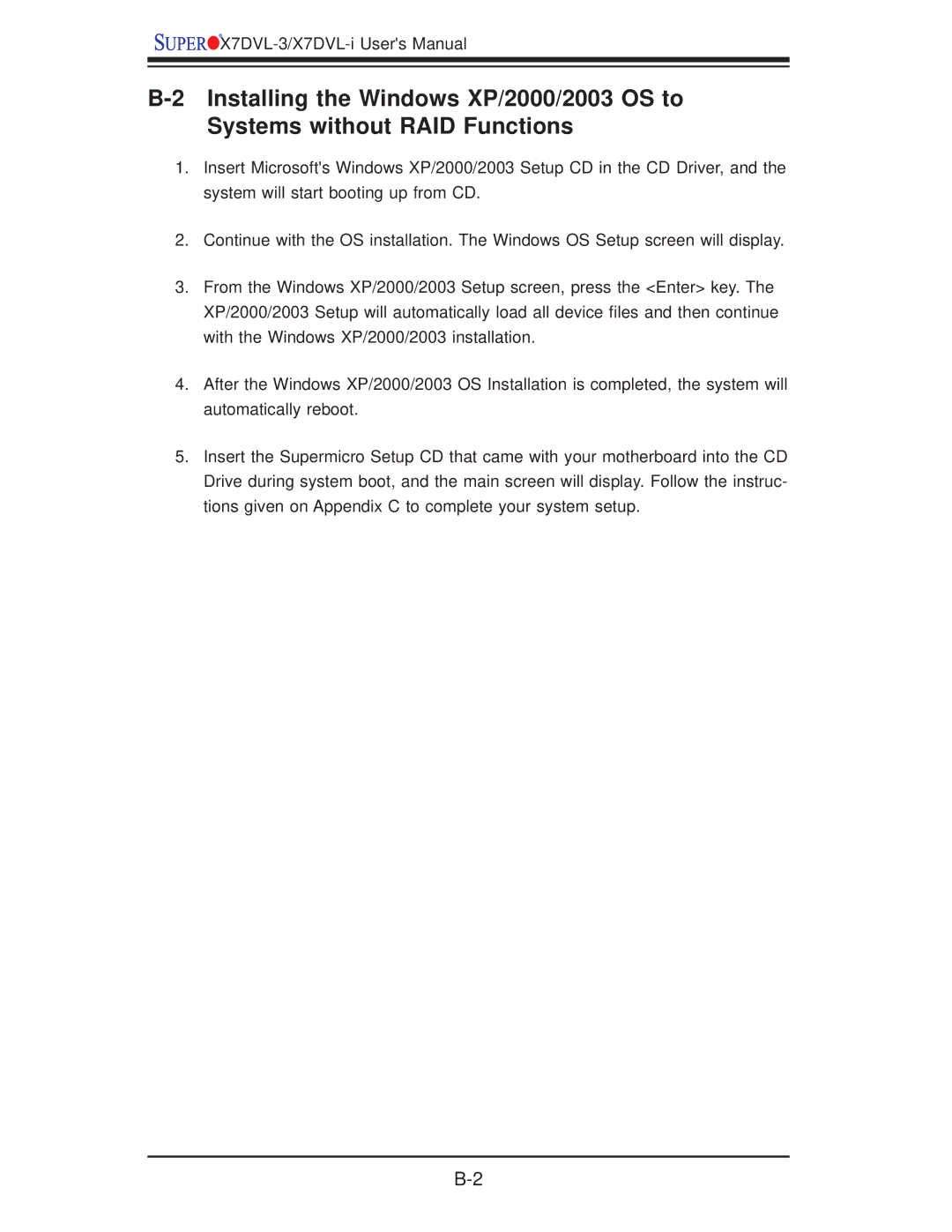 SUPER MICRO Computer X7DVL-3 user manual 