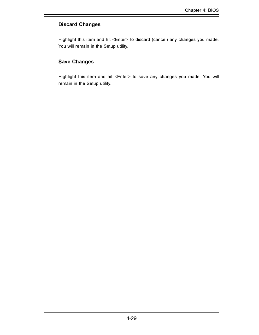 SUPER MICRO Computer X7SBL-LN1/LN2 user manual Discard Changes, Save Changes 