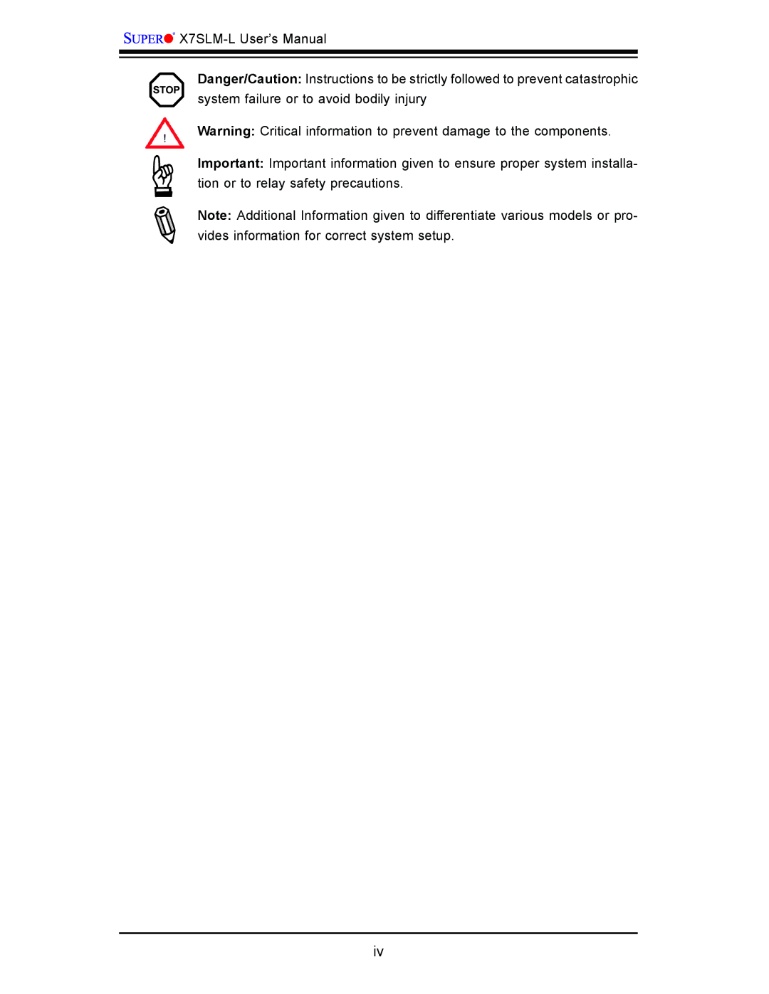 SUPER MICRO Computer x7slm-l user manual 